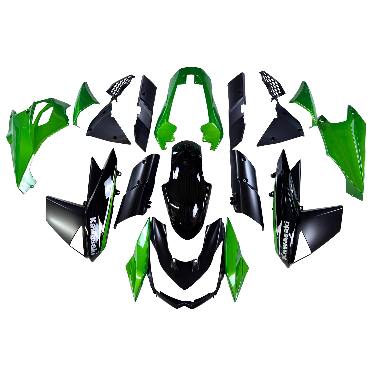 Amotopart 2010-2013 Z1000 Kawasaki Green&Black Style1 Fairing Kit