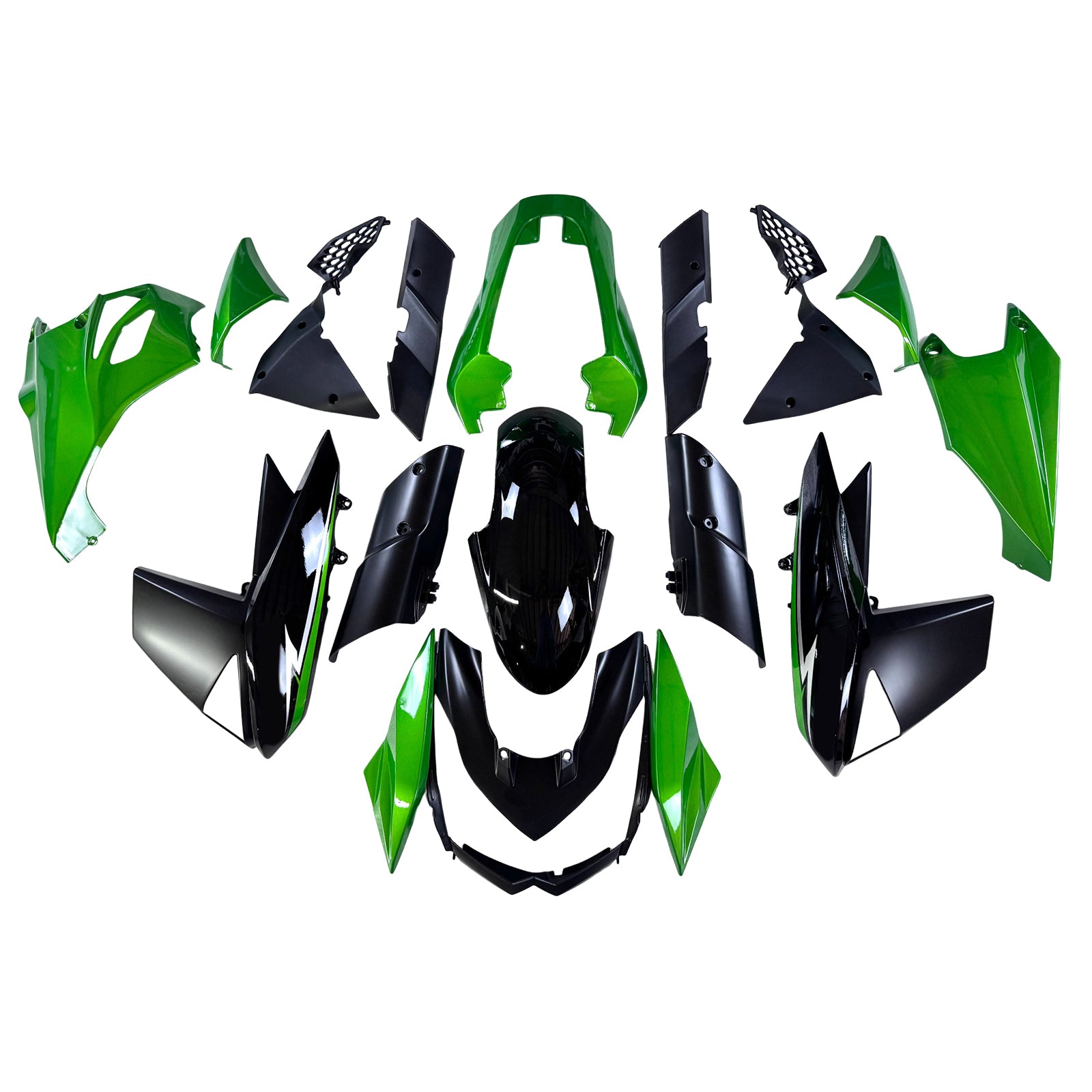 Amotopart 2010-2013 Z1000 Kawasaki Green&Black Style1 Fairing Kit