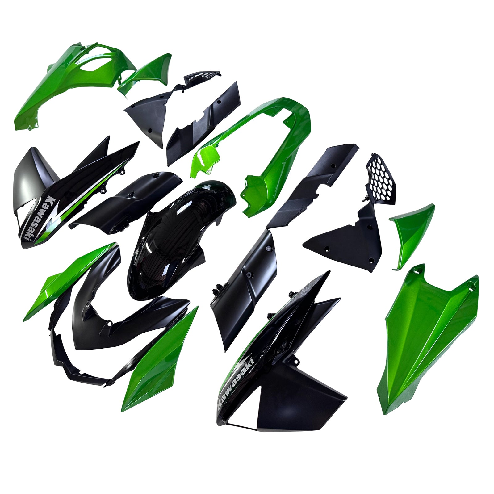 Amotopart 2010-2013 Z1000 Kawasaki Green&Black Style1 Fairing Kit