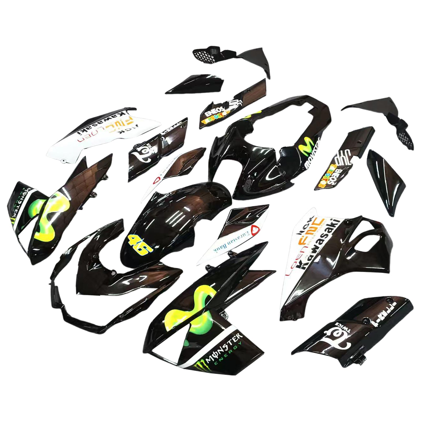 Amotopart 2010-2013 Z1000 Kawasaki Green&Black Style3 Fairing Kit