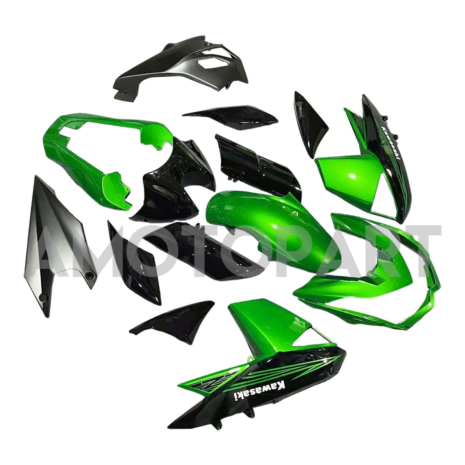 Amotopart 2010-2013 Z1000 Kawasaki Green&Black Style2 Fairing Kit