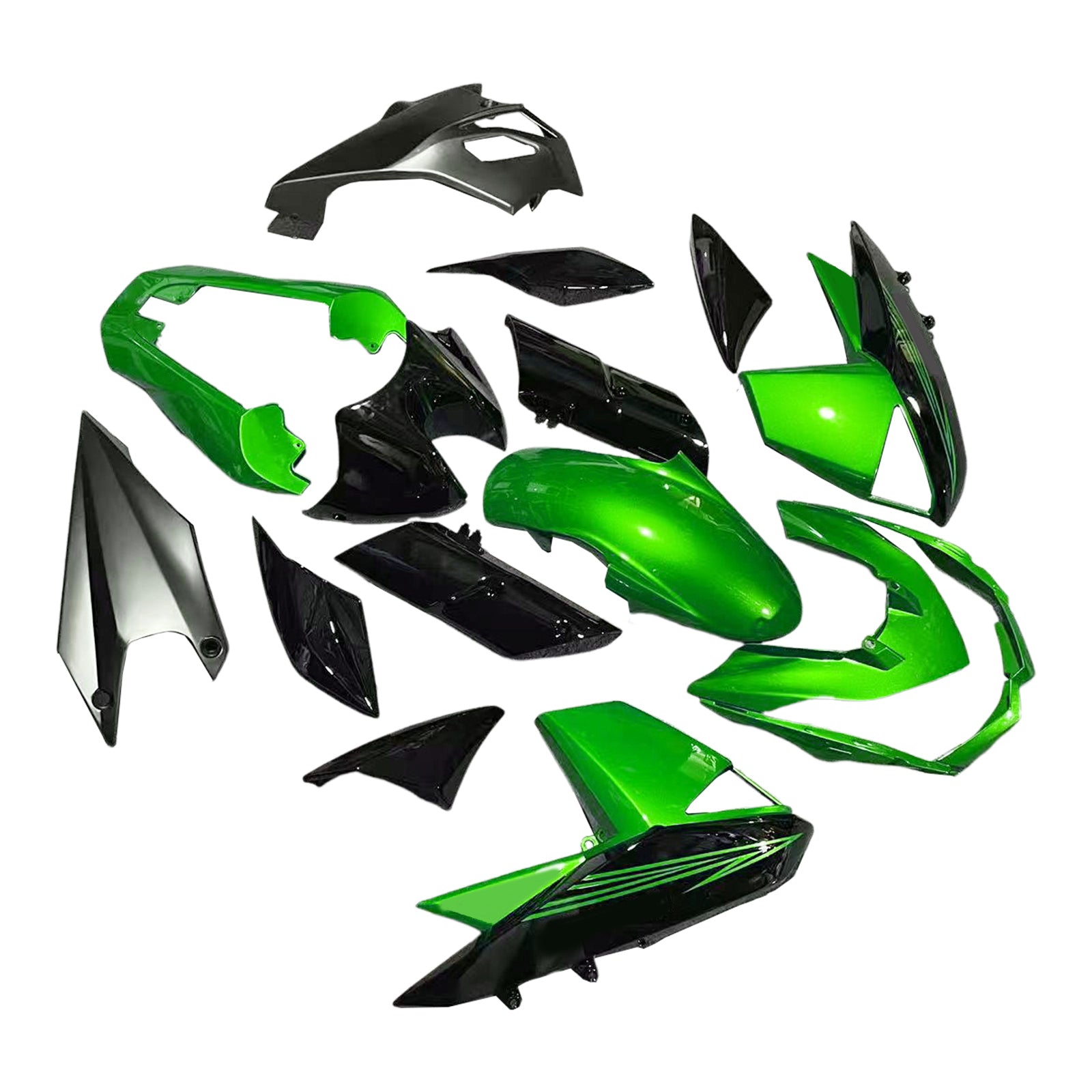 Amotopart 2010-2013 Z1000 Kawasaki Green&Black Style2 Fairing Kit