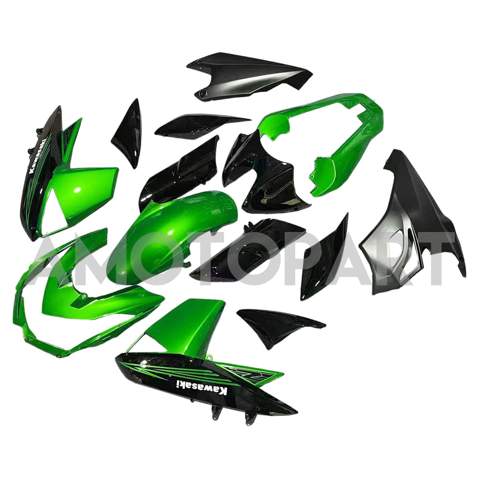 Amotopart 2010-2013 Z1000 Kawasaki Green&Black Style2 Fairing Kit