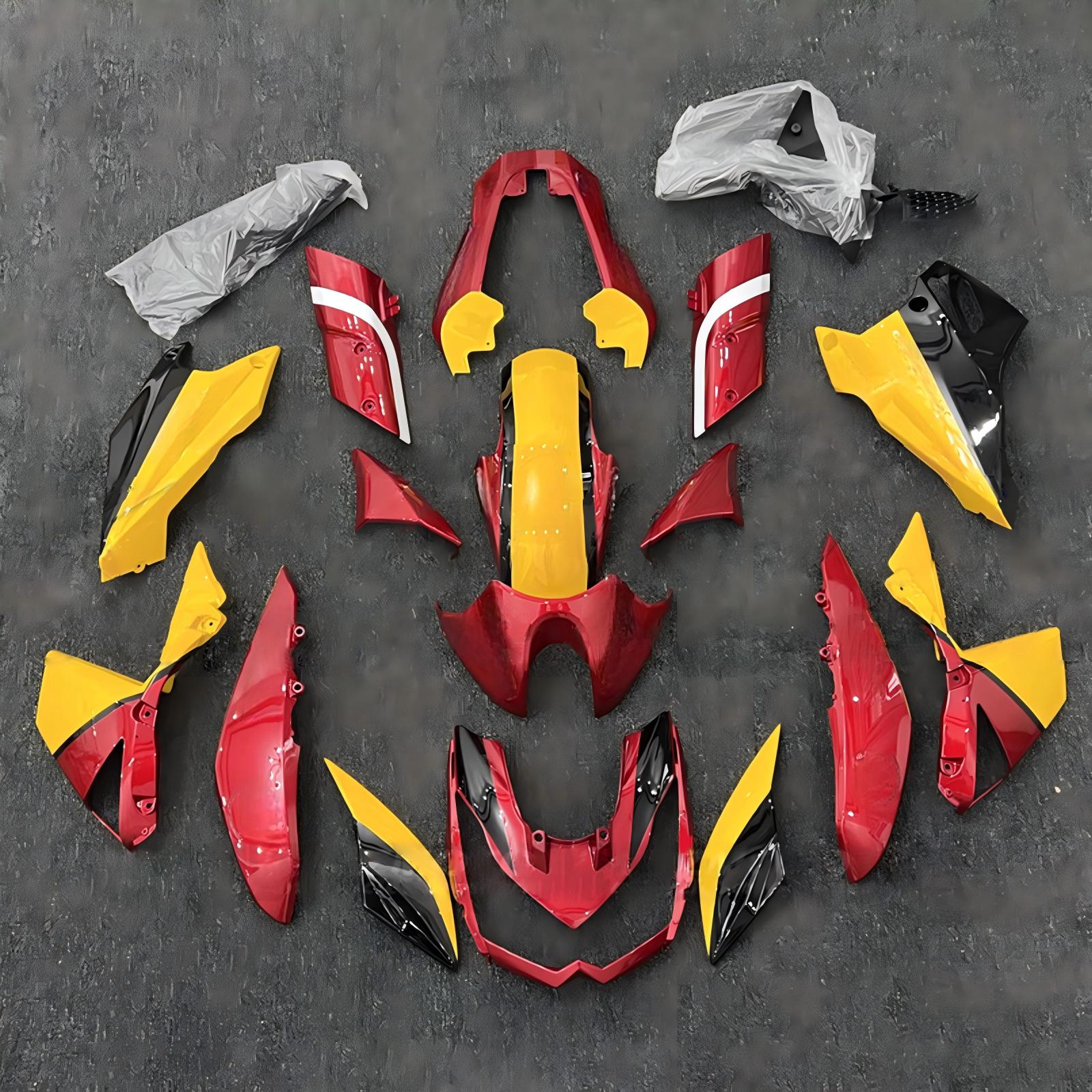 Amotopart 2010-2013 Kawasaki Z1000 Red Yellow Black Fairing Kit