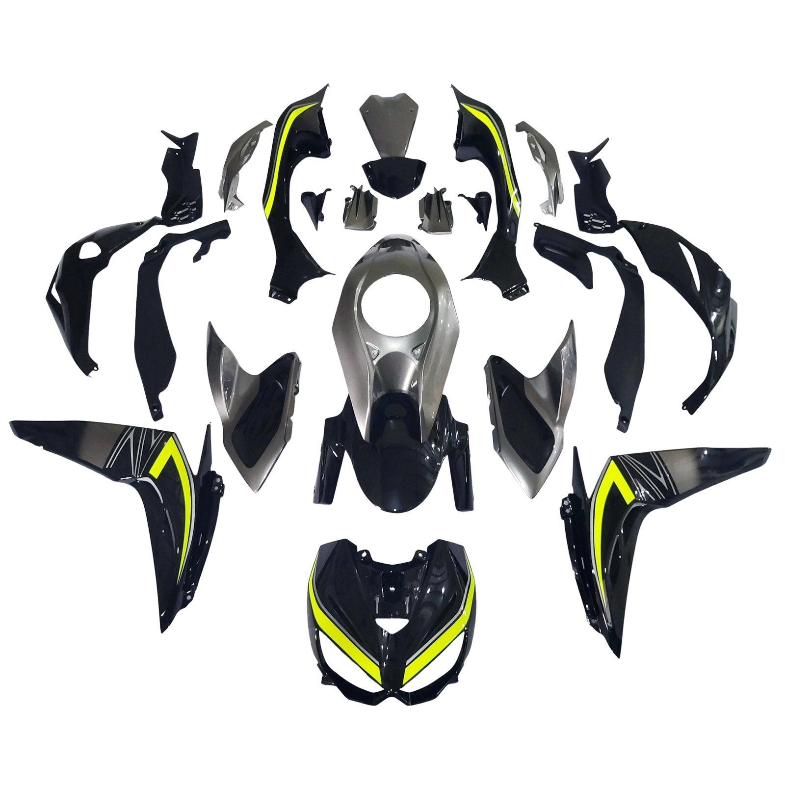 Amotopart 2014-2017 Z1000 Kawasaki Grey&Black Fairing Kit