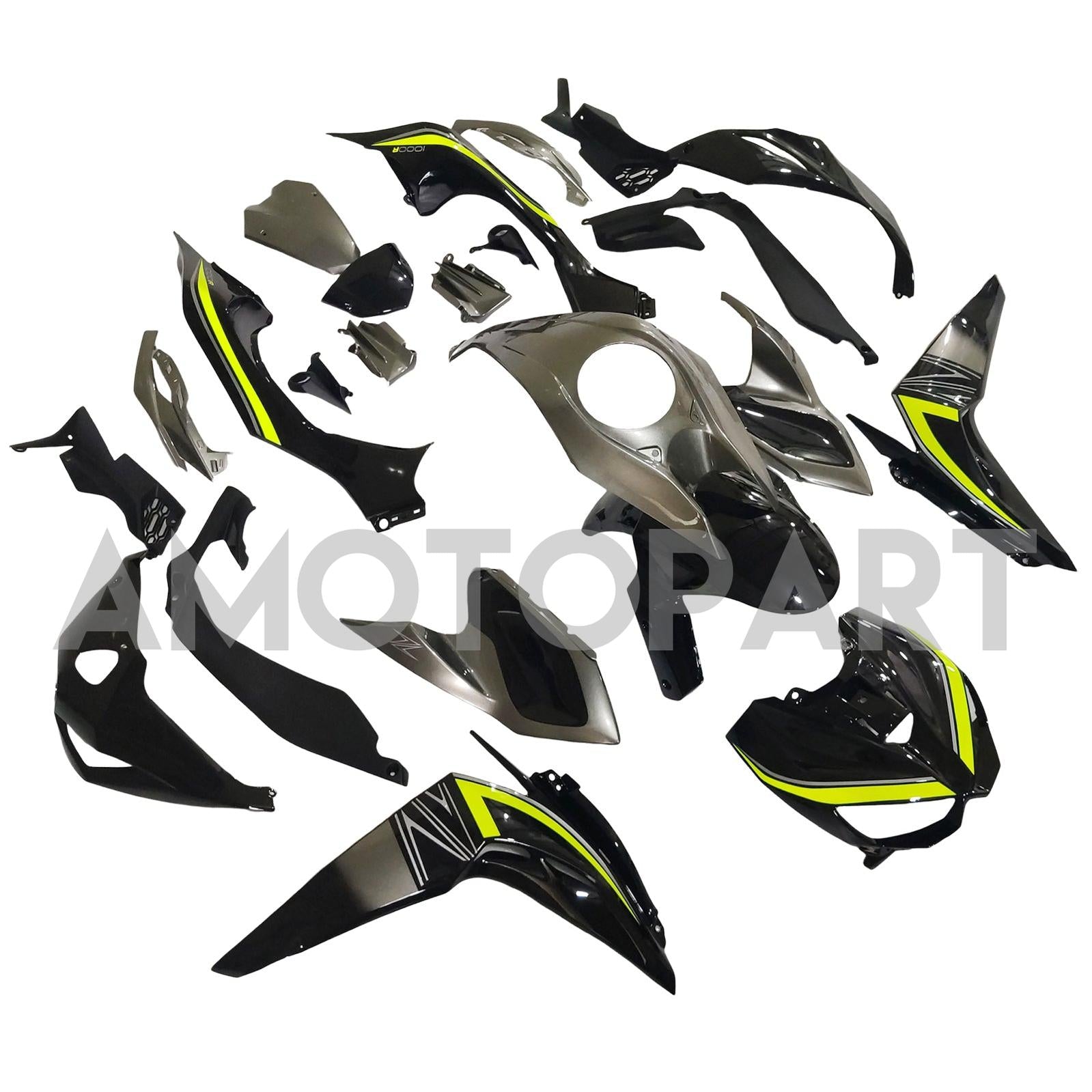 Amotopart 2014-2017 Z1000 Kawasaki Grey&Black Fairing Kit