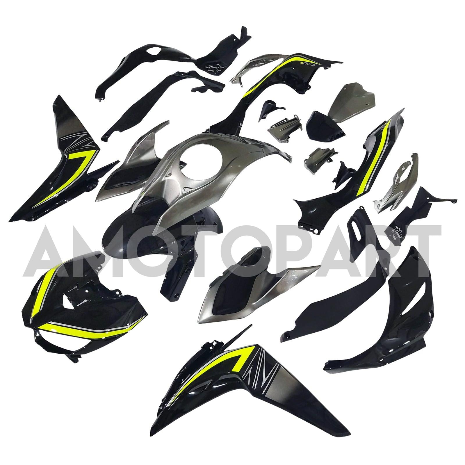 Amotopart 2014-2017 Z1000 Kawasaki Grey&Black Fairing Kit