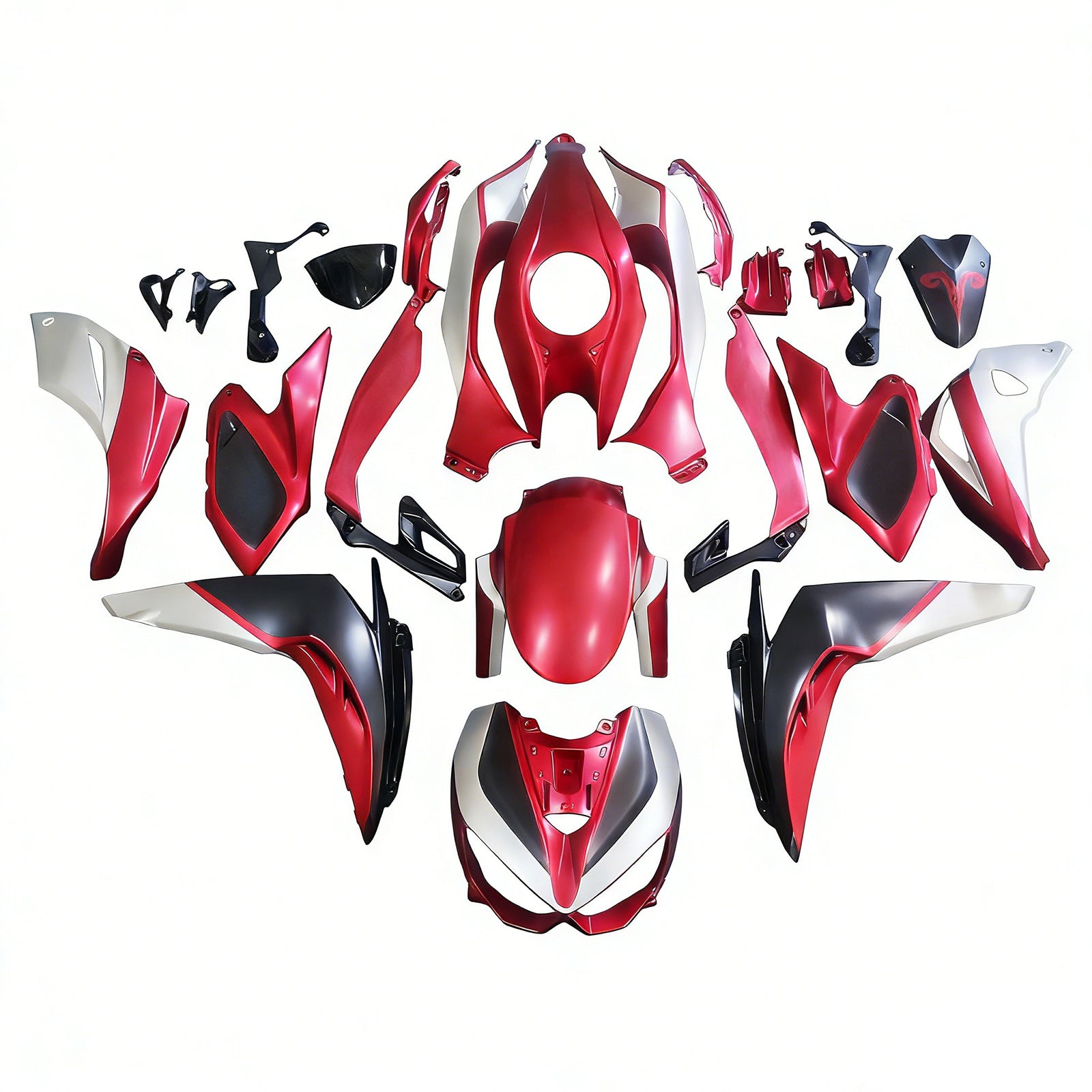 Amotopart 2014-2017 Z1000 Kawasaki Red&Black Style2 Fairing Kit