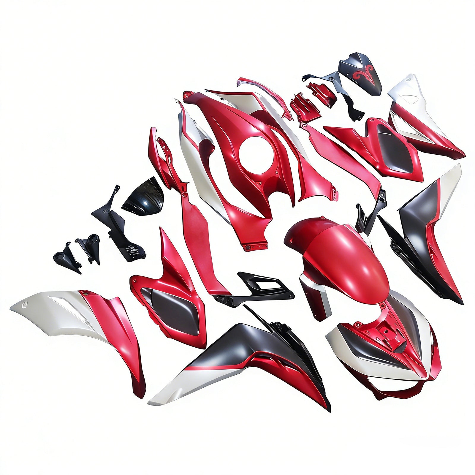 Amotopart 2014-2017 Z1000 Kawasaki Red & Black Style2 Fairing Kit