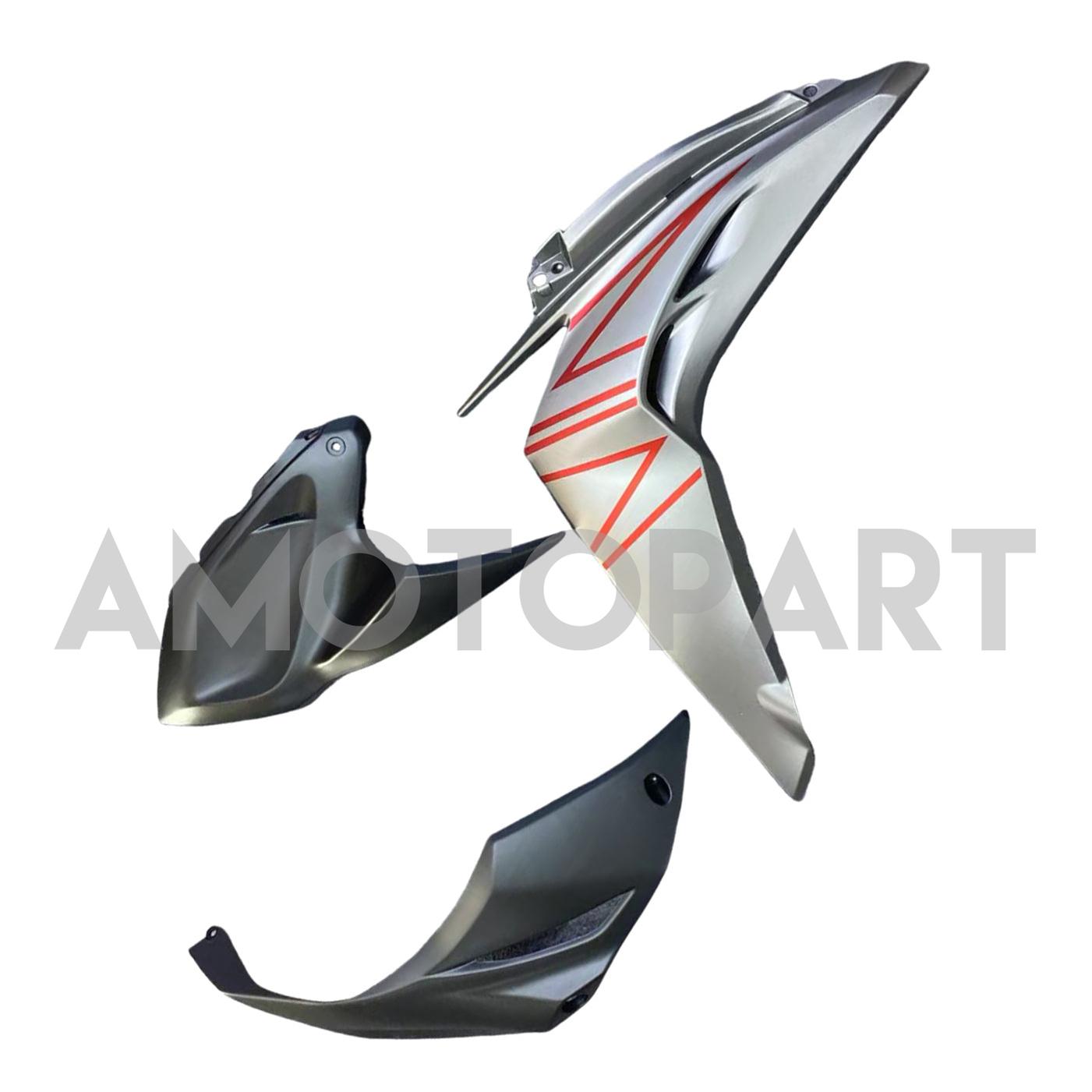 Amotopart 2014-2017 Z1000 Kawasaki Matte Black&Silver Fairing Kit