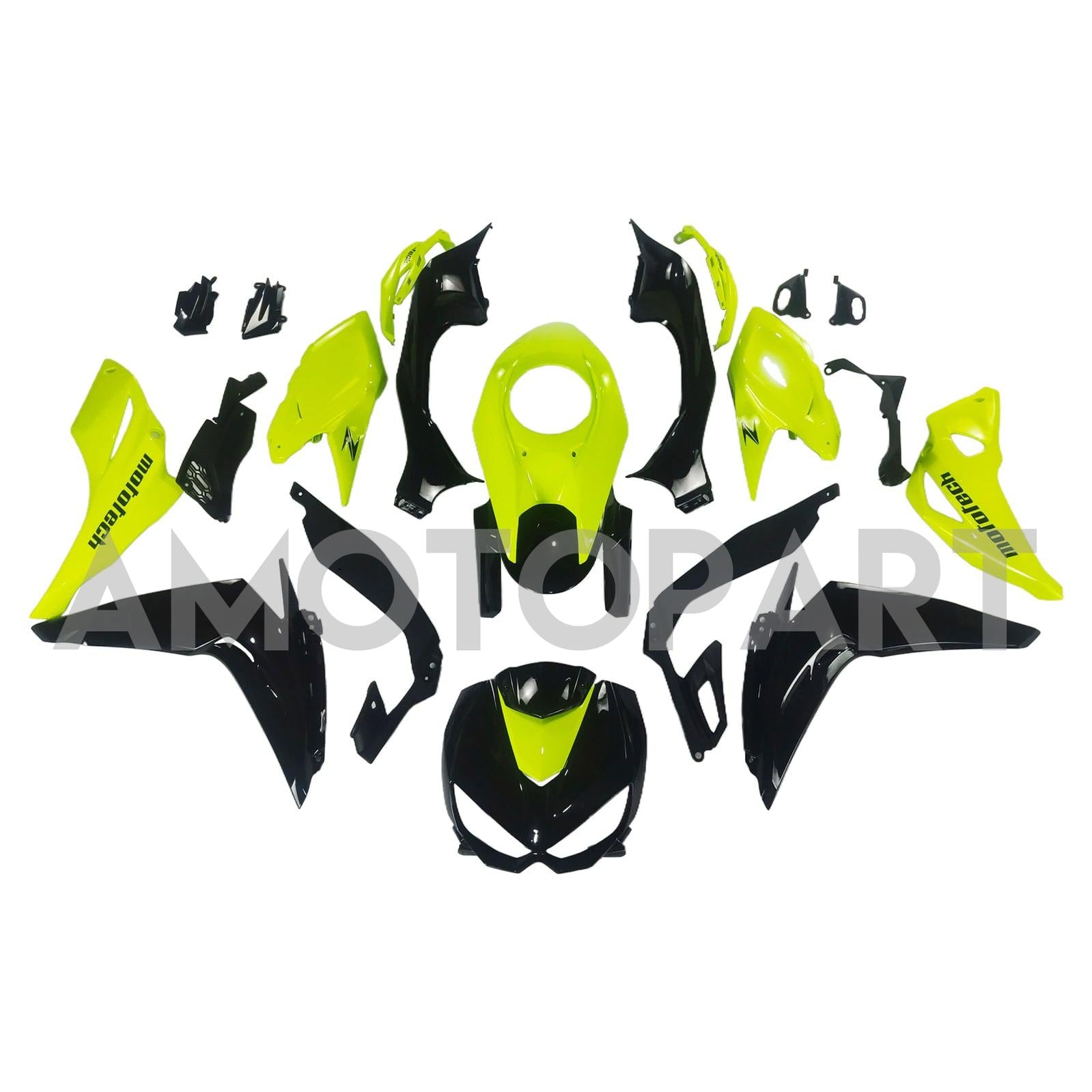 Amotopart 2014-2017 Z1000 Kawasaki Yellow&Black Style1 Fairing Kit