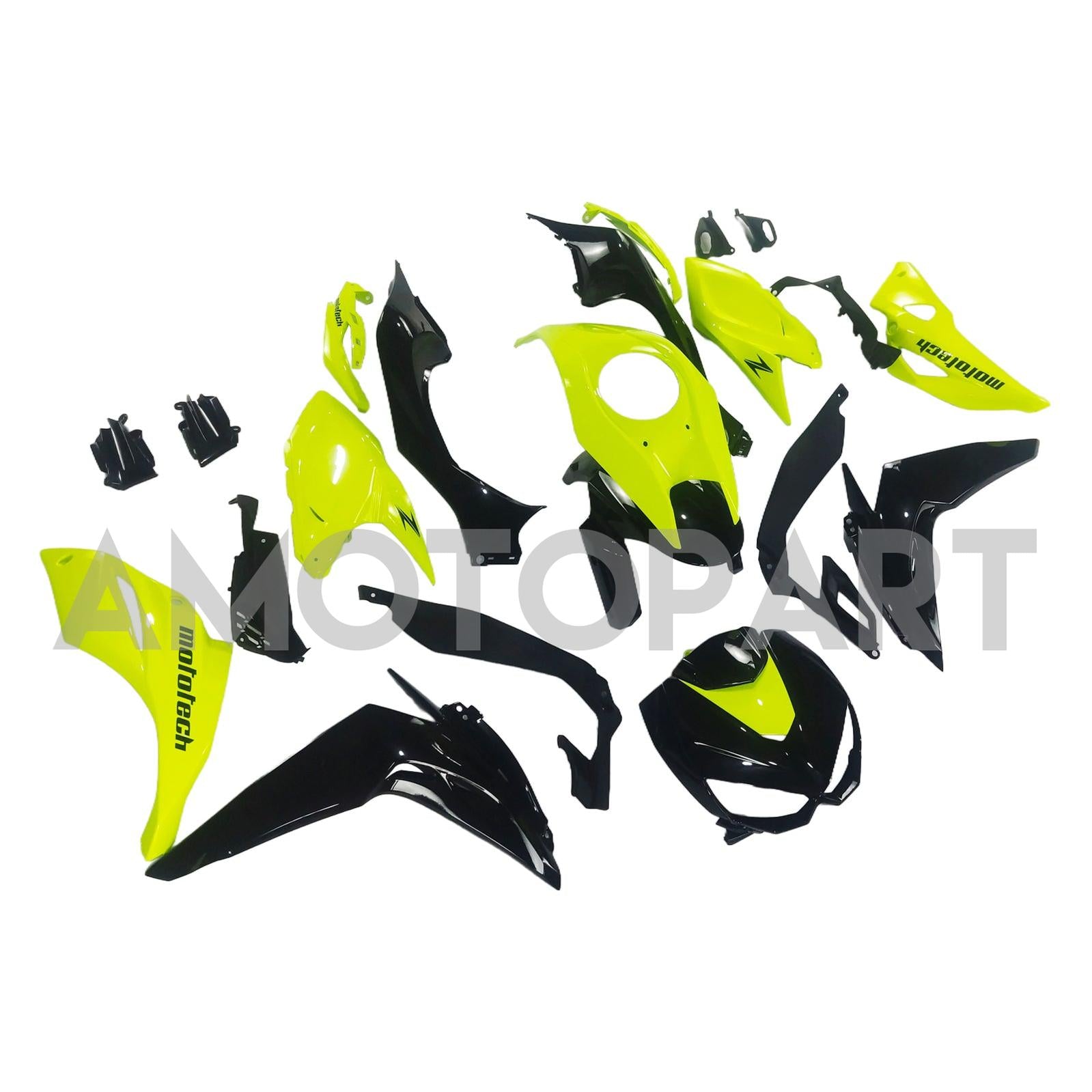 Amotopart 2014-2017 Z1000 Kawasaki Yellow&Black Style1 Fairing Kit