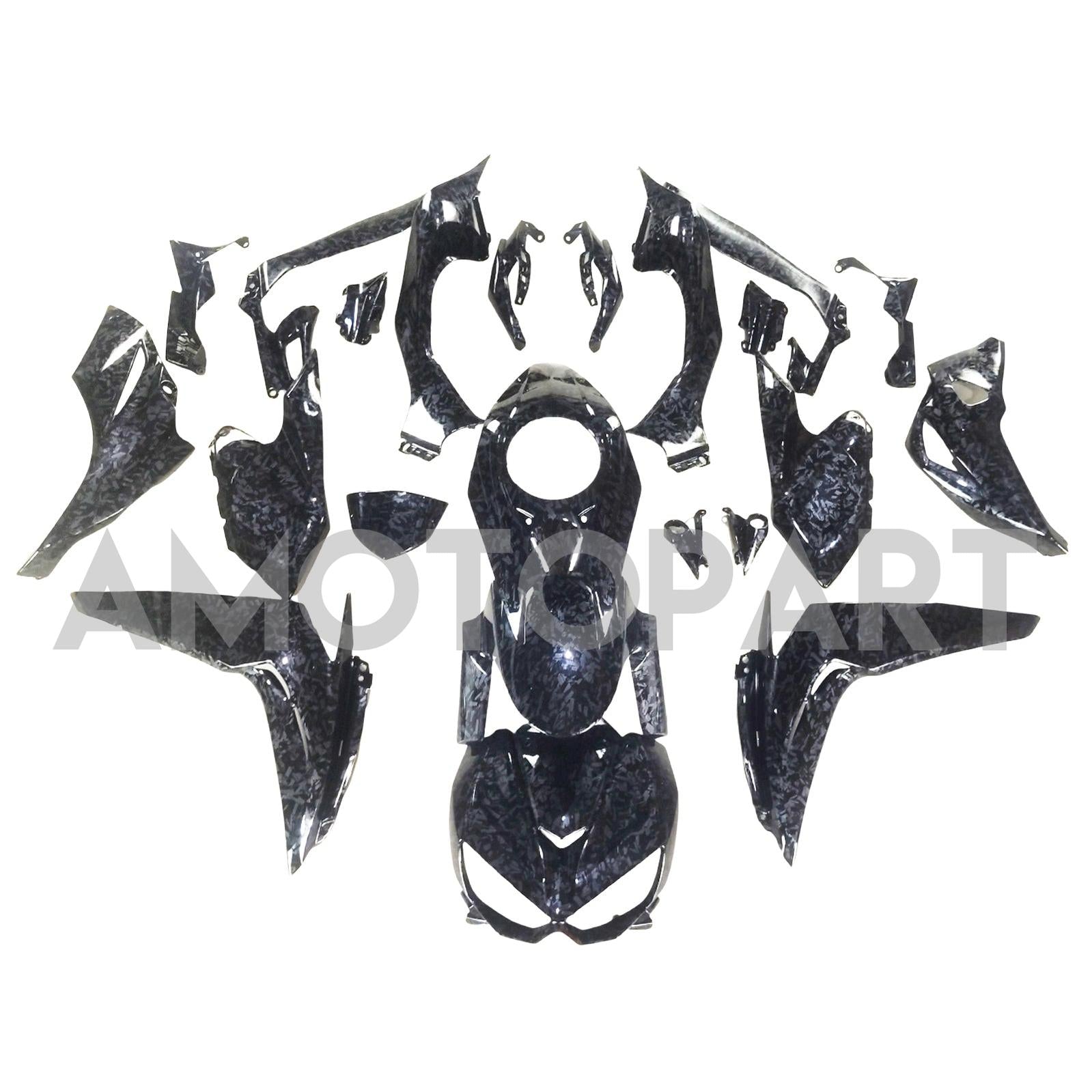 Amotopart 2014-2017 Z1000 Kawasaki Marble Carbon Fiber Fairing Kit