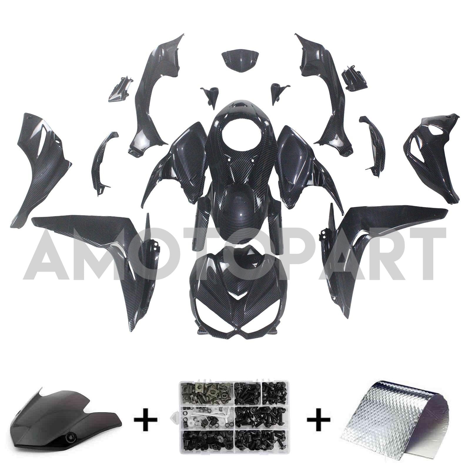 Amotopart 2014-2017 Z1000 Kawasaki Carbon Fiber Black Fairing Kit