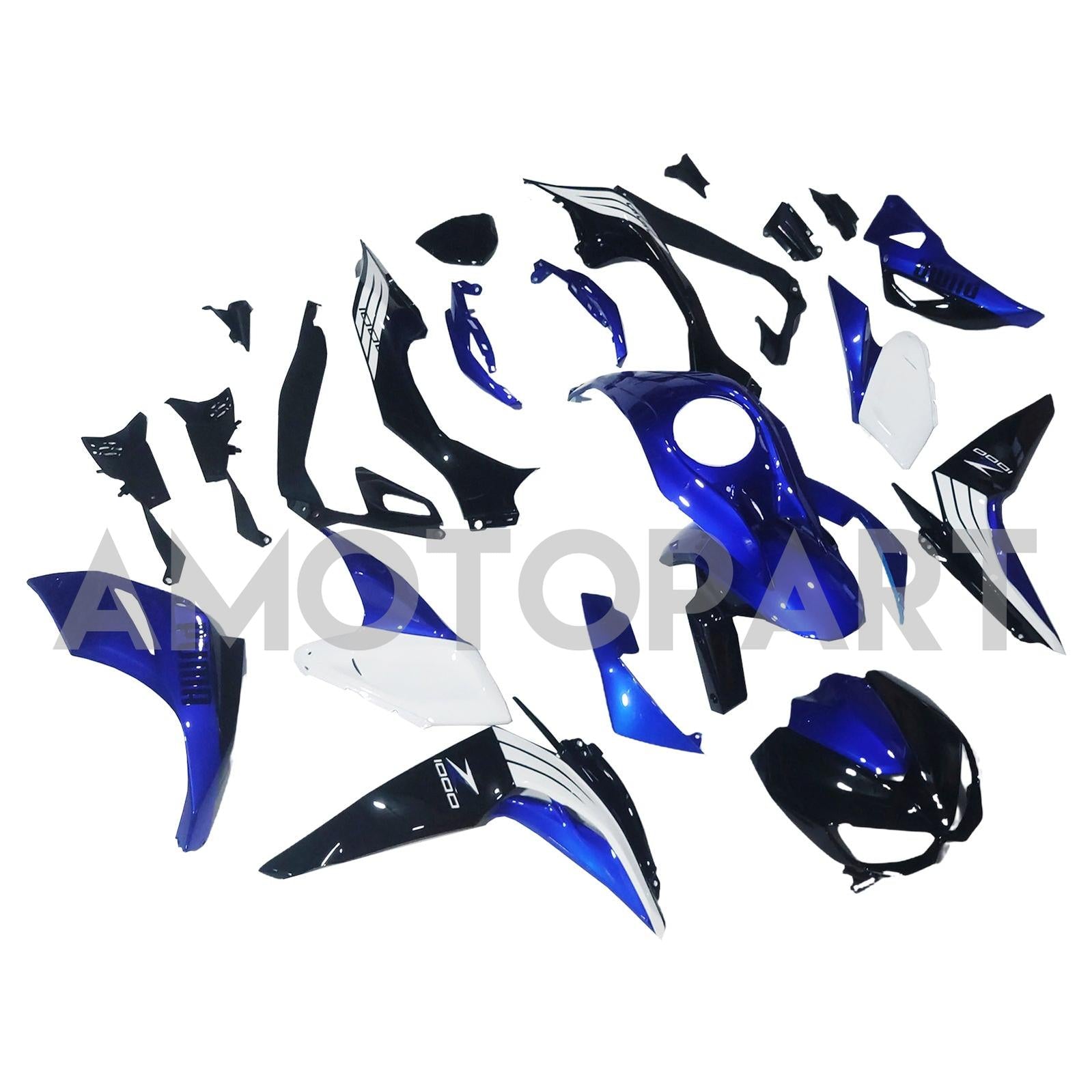 Amotopart 2014-2017 Kawasaki Z1000 ブラック ホワイト ブルー フェアリングキット