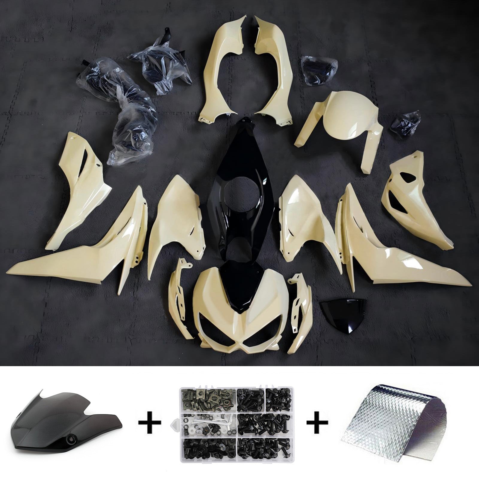 Amotopart 2014-2017 Kawasaki Z1000 Light Yellow Fairing Kit