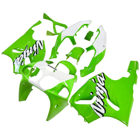 Amotopart 1996–2003 Kawasaki ZX7R Verkleidungsset, Grün mit weißem Logo