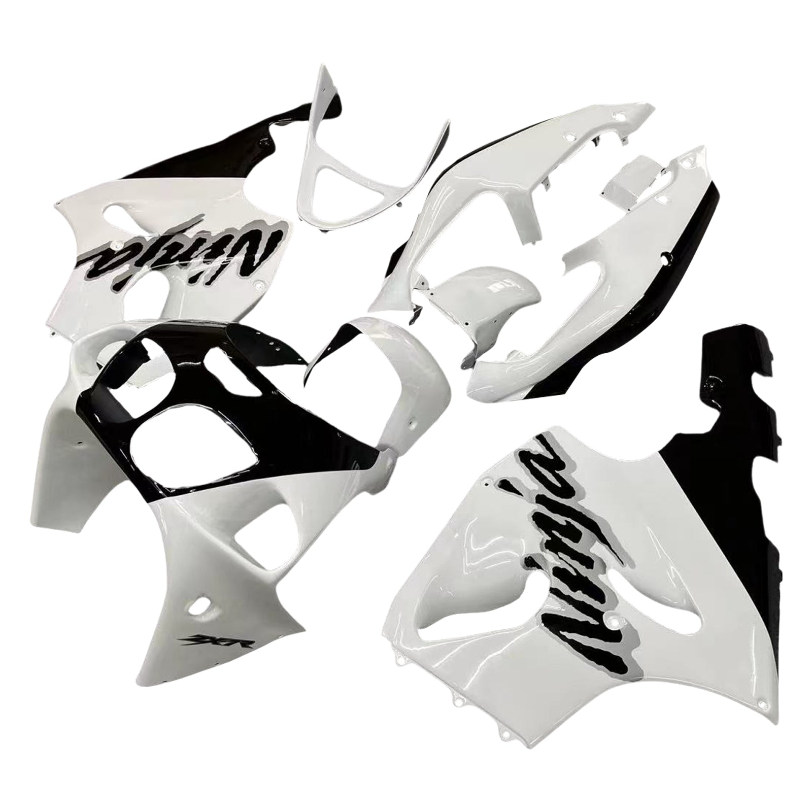 Amotopart 1996-2003 Kawasaki ZX7R Kit carenatura logo bianco e nero