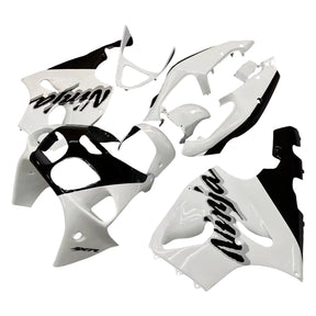 Amotopart 1996-2003 Kawasaki ZX7R White&Black Logo Fairing Kit