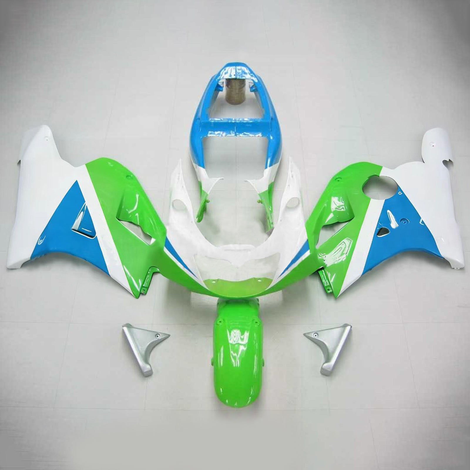 Amotopart Kawasaki ZXR400 1992-1996
Kit carena verde bianco