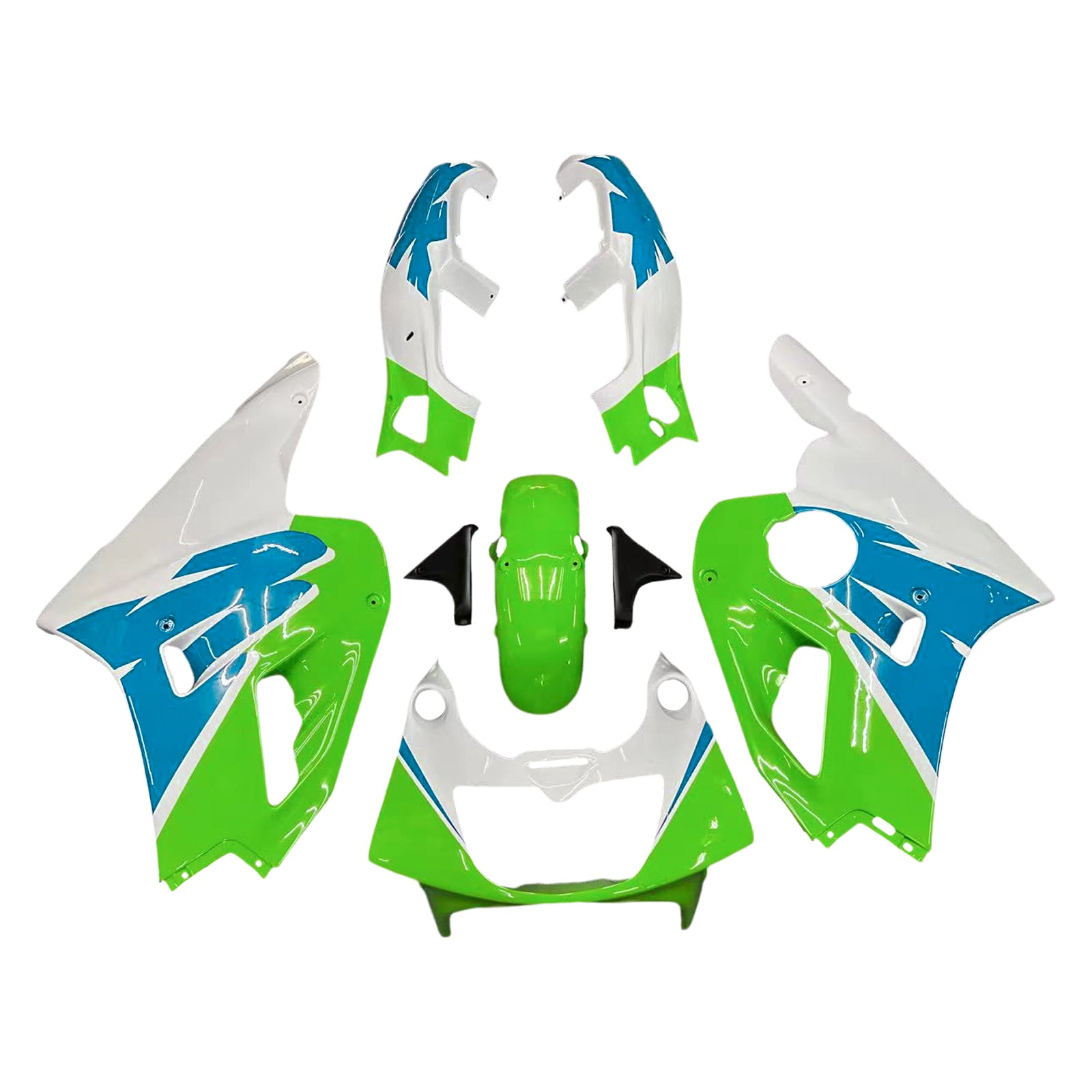 Amotopart  Kawasaki ZXR400 1992-1996 Green Blue White Fairing Kit