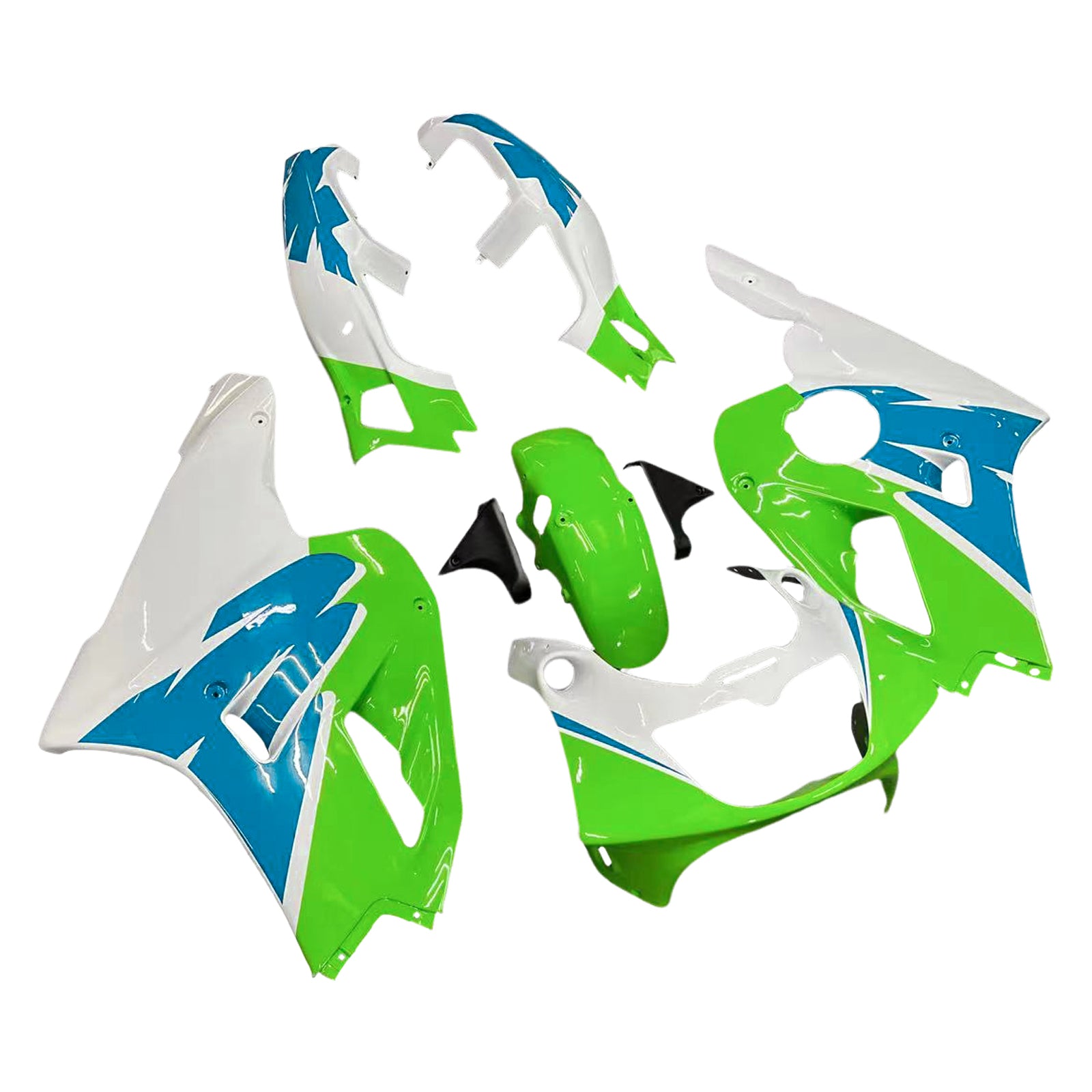 Amotopart  Kawasaki ZXR400 1992-1996 Green Blue White Fairing Kit