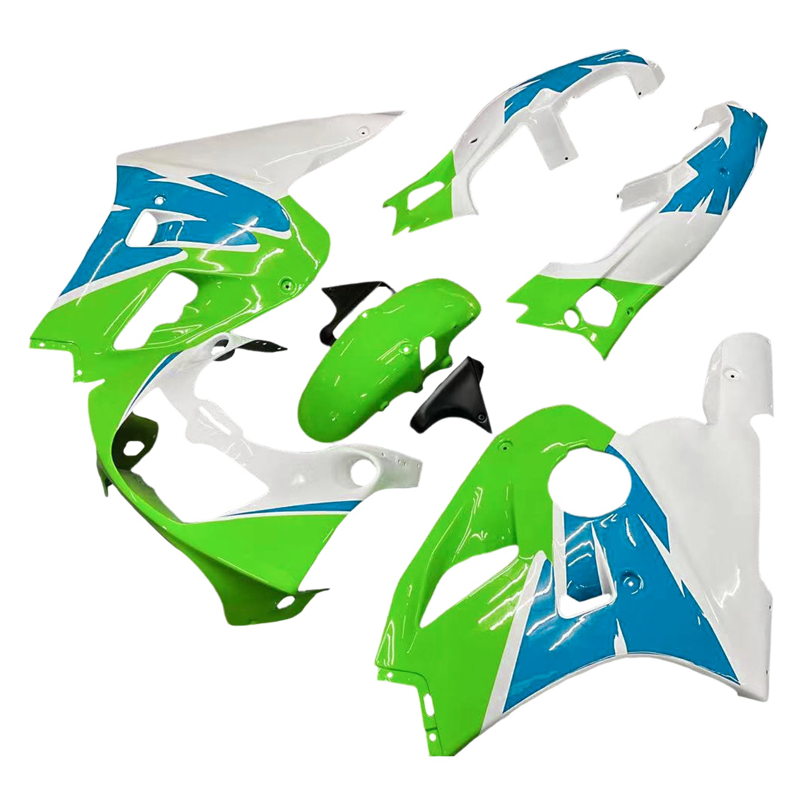 Amotopart  Kawasaki ZXR400 1992-1996 Green Blue White Fairing Kit