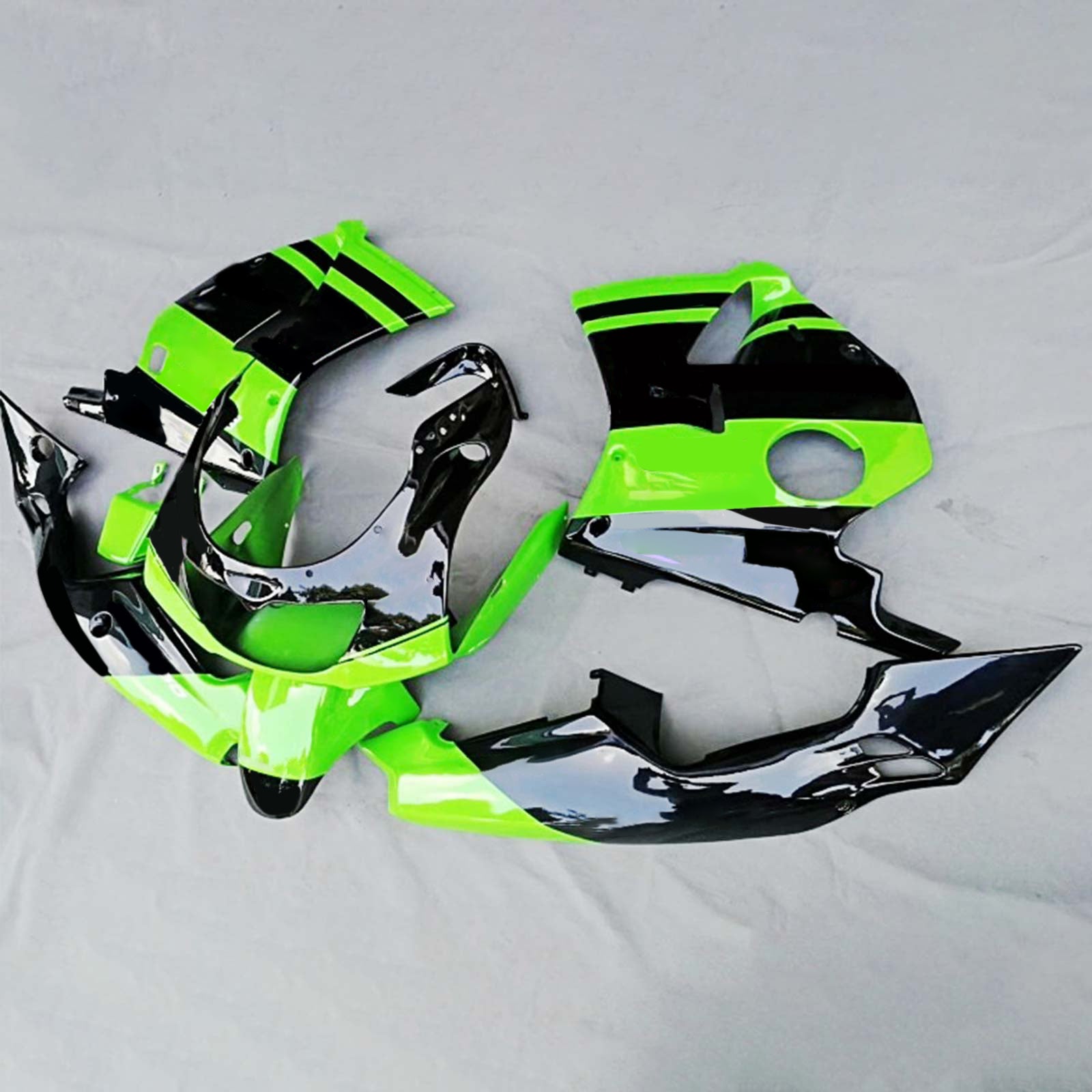 Amotopart 1992-1996 ZXR400 Kawasaki Green&Black Fairing Kit