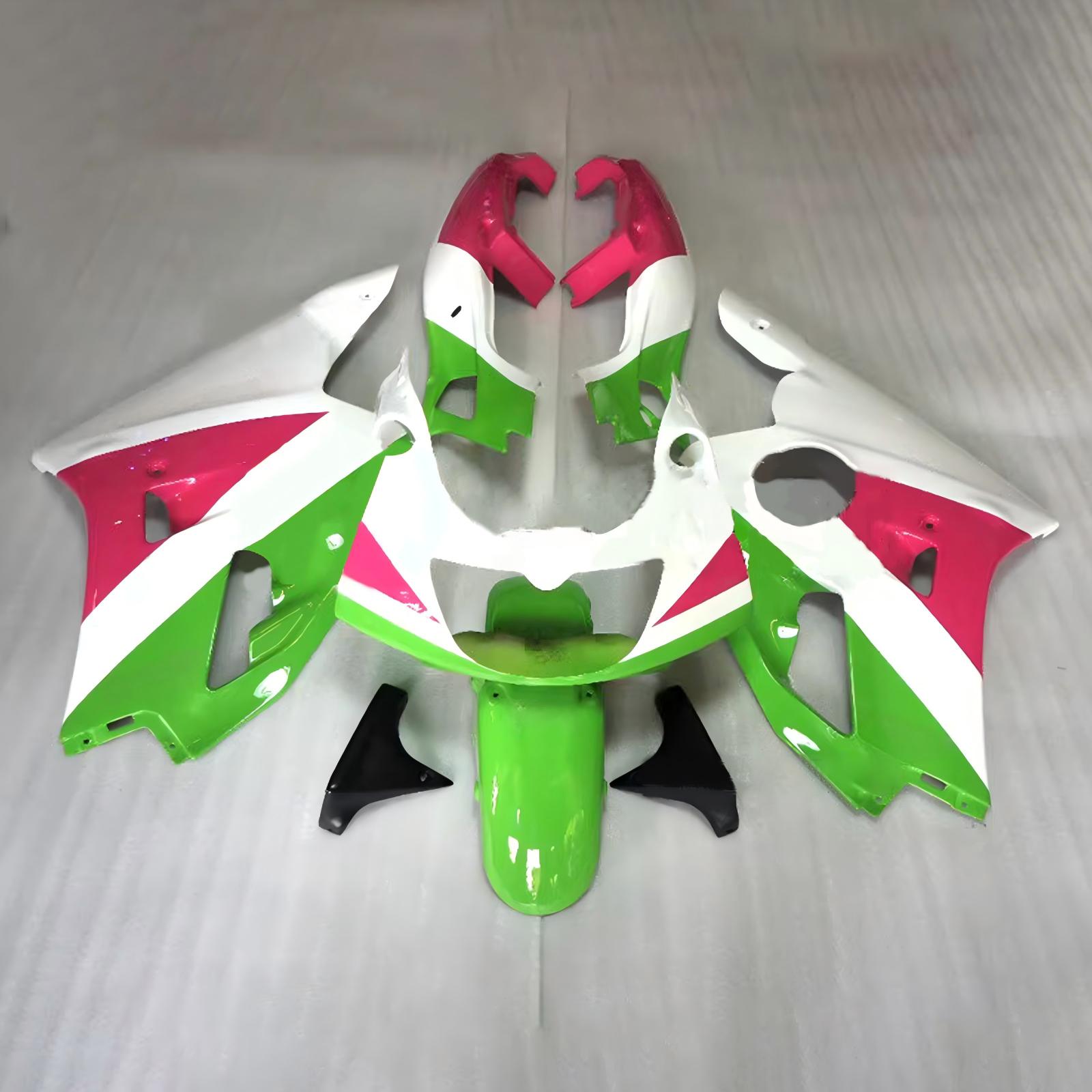 Amotopart 1992-1996 Kawasaki ZXR400 Green White Pink Fairing Kit