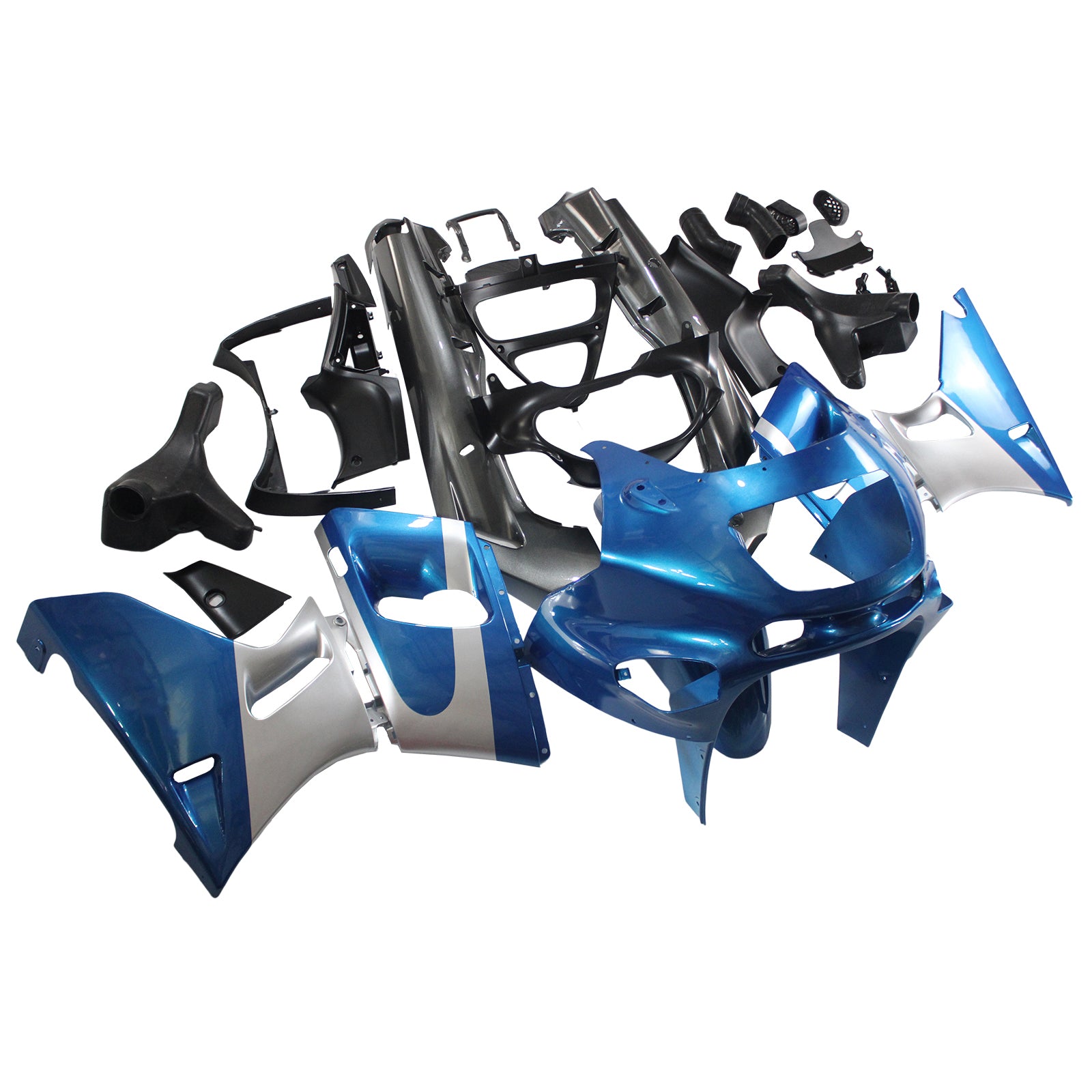 AMOTOPART KAWASAKI ZZR400 1993-2007/ZZR600 1993-2003 Blue Sliver Fairring Kit