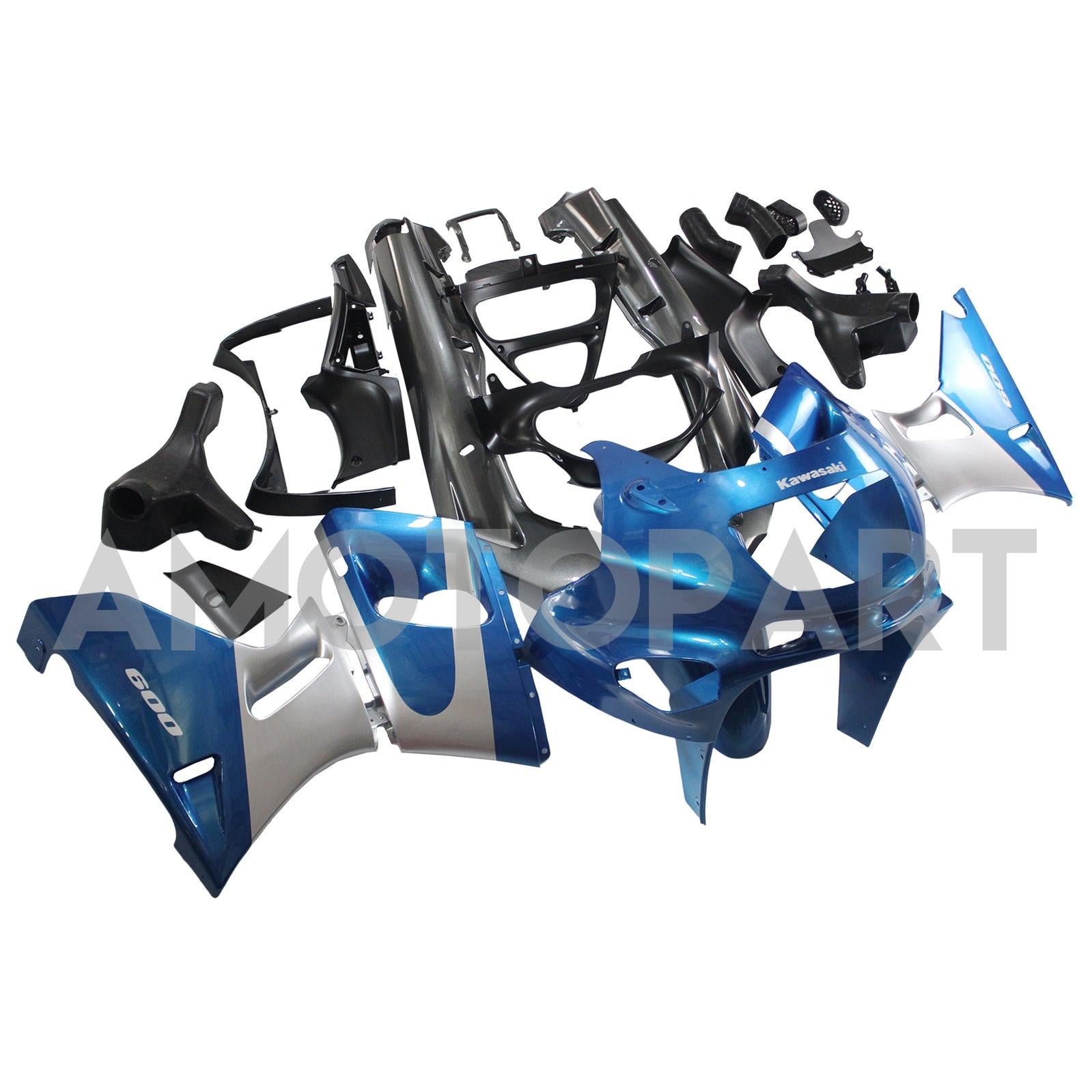 Amotopart Kawasaki ZZR400 1993-2007/ZZR600 1993-2003 Blue Sliver Fairing Kit