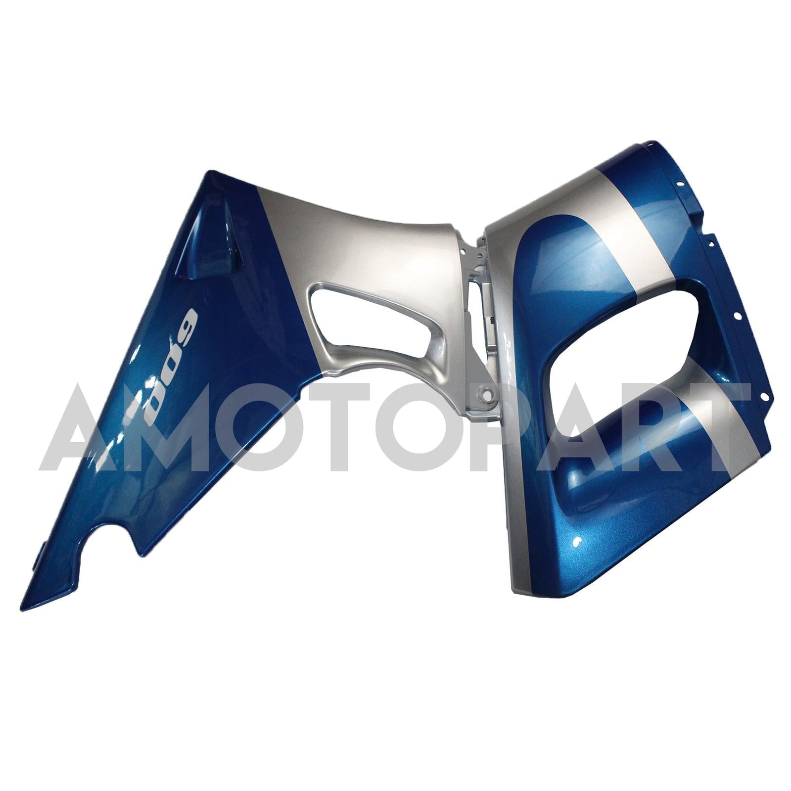 Amotopart Kawasaki ZZR400 1993-2007/ZZR600 1993-2003 Kit de carenado azul plateado