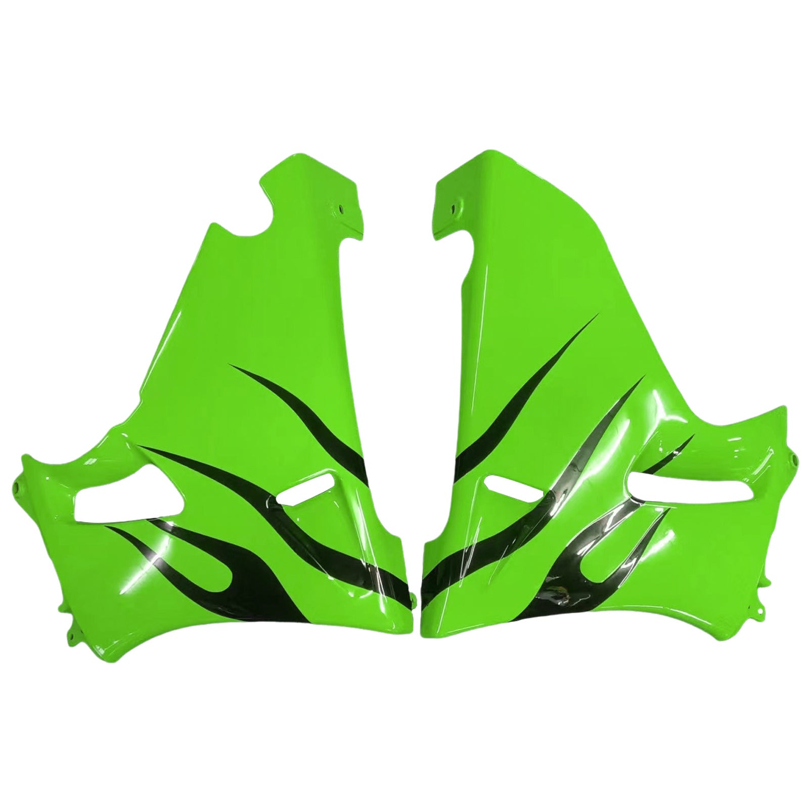 Amotopart ZZR400 1993-2007 ZZR600 1998-2003 Kawasaki グリーン&ブラック フレーム スタイル4 フェアリングキット