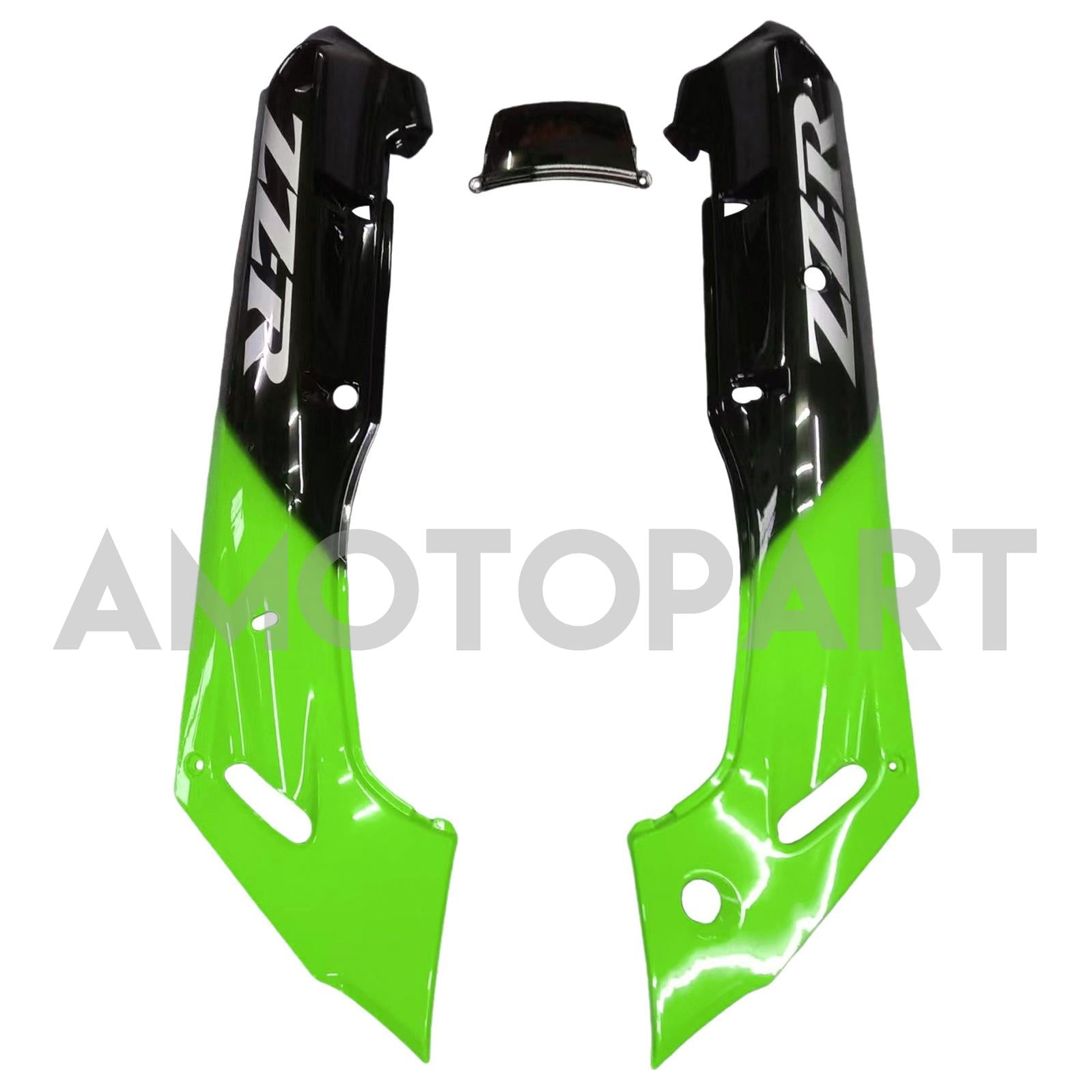 Amotopart ZZR400 1993-2007 ZZR600 1998-2003 Kawasaki グリーン&ブラック フレーム スタイル4 フェアリングキット