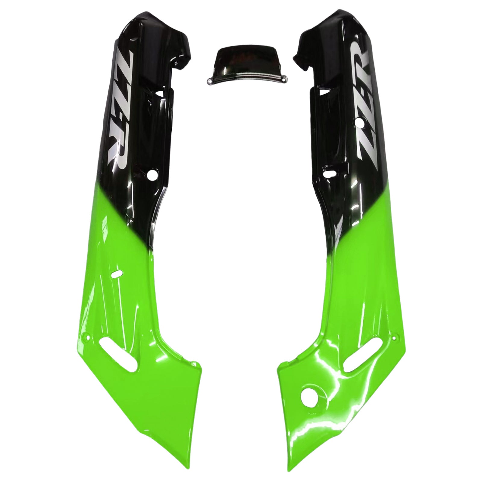 Amotopart ZZR400 1993-2007 ZZR600 1998-2003 Kawasaki グリーン&ブラック フレーム スタイル4 フェアリングキット
