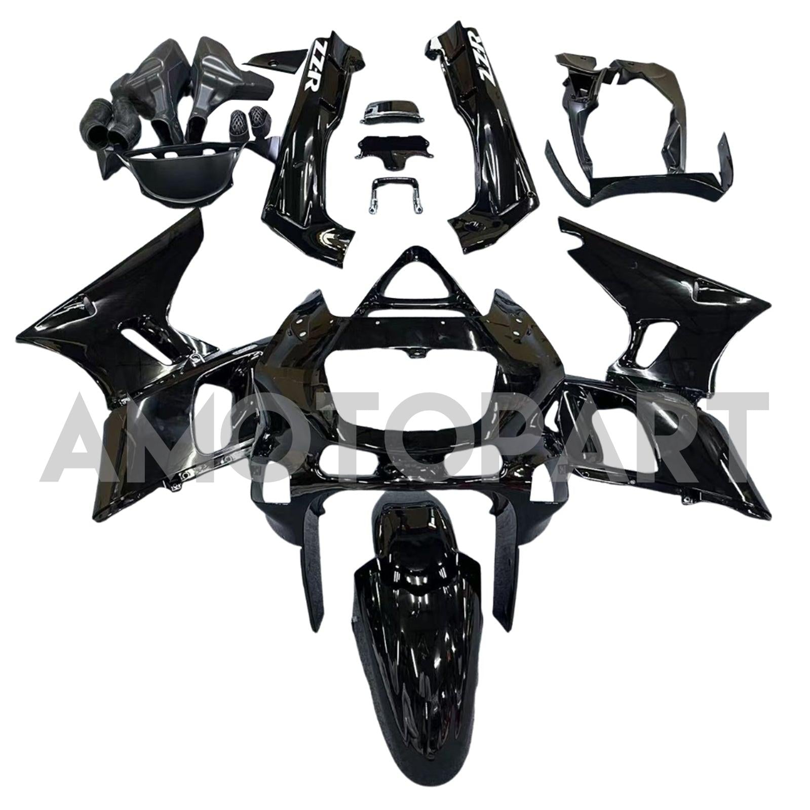 Amotopart ZZR400 1993-2007 ZZR600 1998-2003 Kawasaki Gloss Black Fairing Kit