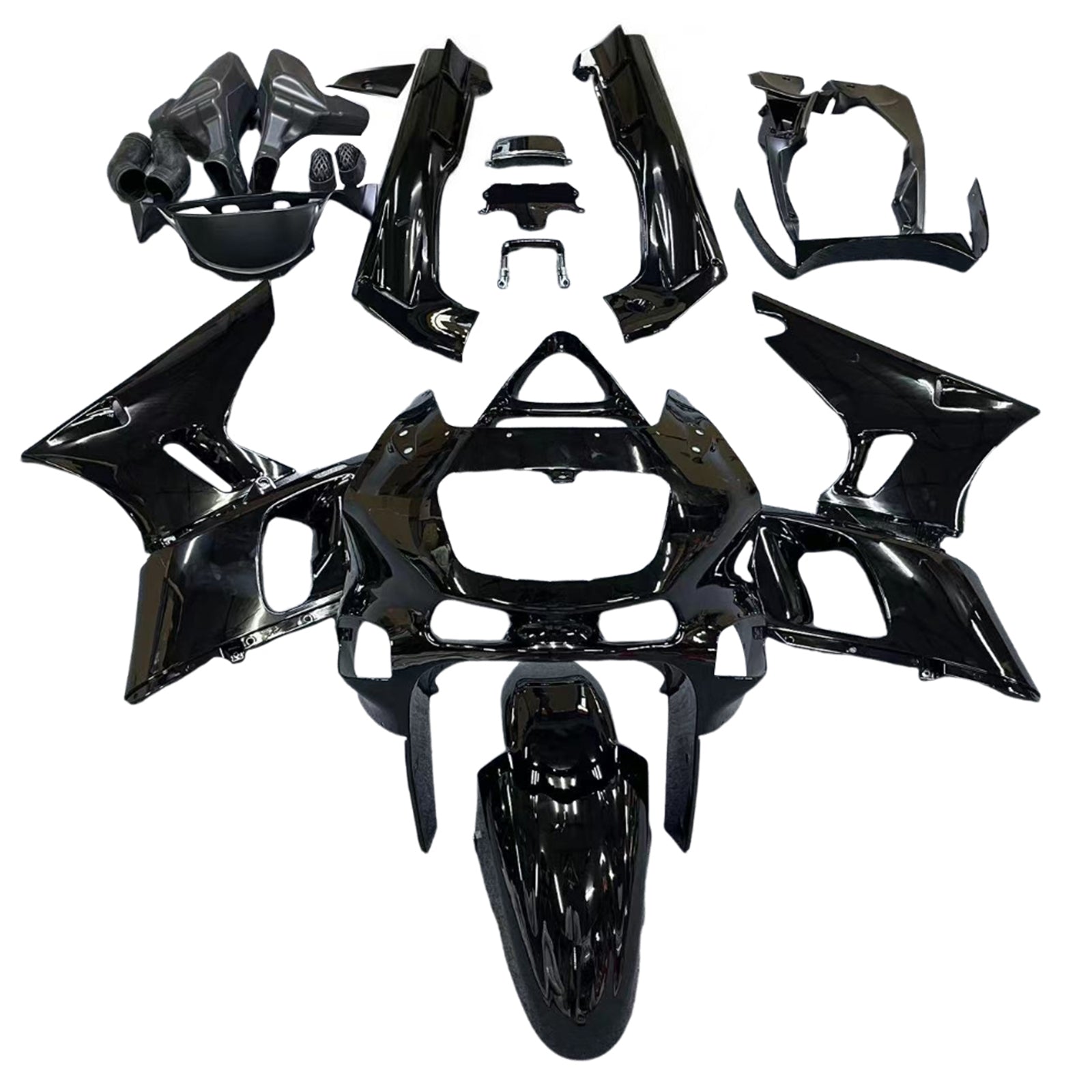 Amotopart ZZR400 1993-2007 ZZR600 1998-2003 Kawasaki Gloss Black Fairing Kit