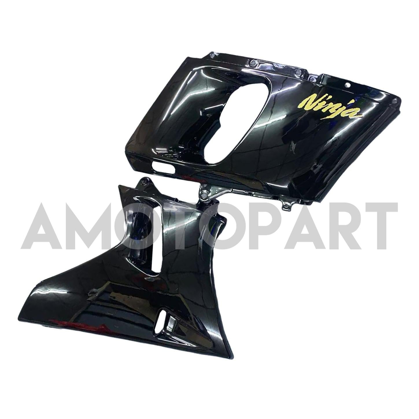 AMOTOPART ZZR400 1993-2007 ZZR600 1998-2003 Kawasaki Gloss Black with Logo Fairing Kit