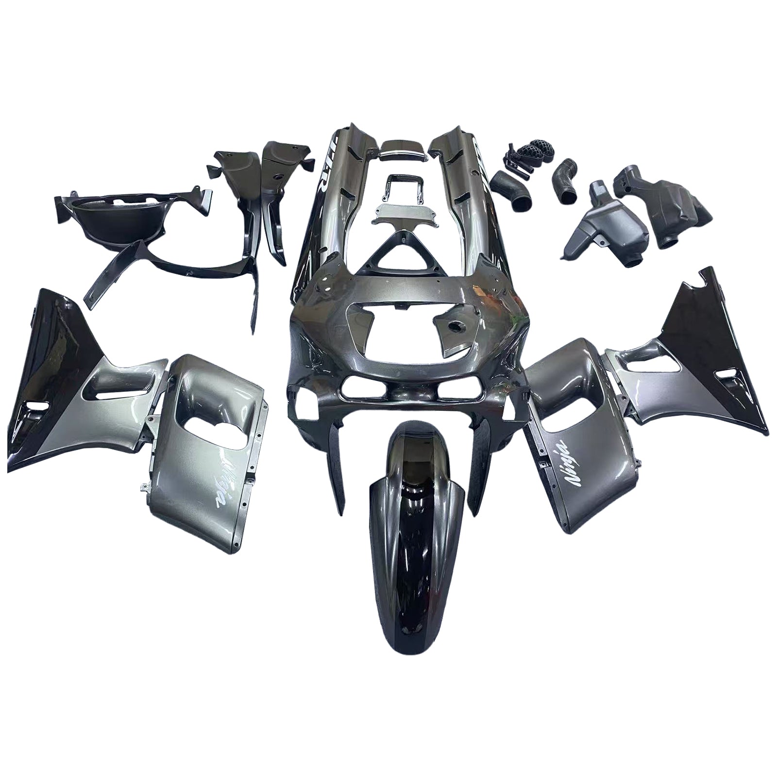 Amotopart ZZR400 1993-2007 ZZR600 1998-2003 Kawasaki Gloss Grey Fairing Kit