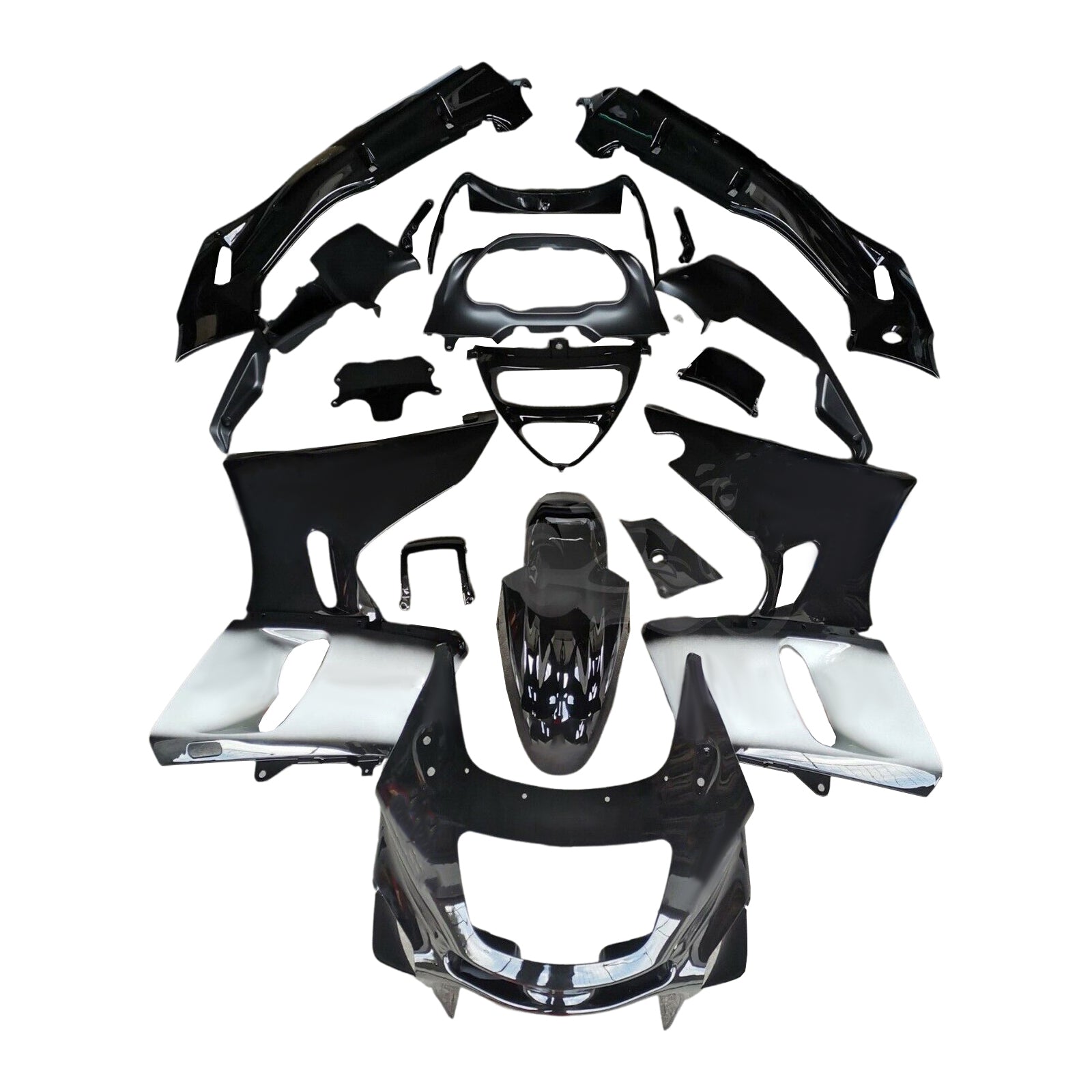 Amotopart Kawasaki 93-07 ZZR400 & 98-03 ZZR600 ブラック フェア