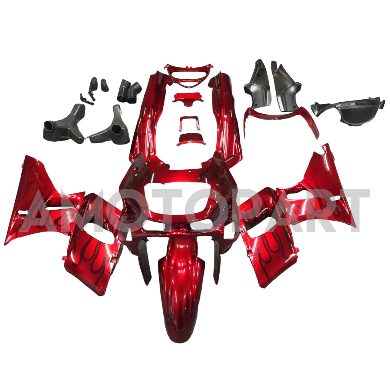 MKW エアロパーツ レッド Amotopart Kawasaki 93-07 ZZR400 & 98-03 ZZR600 Red Fairing Kit
