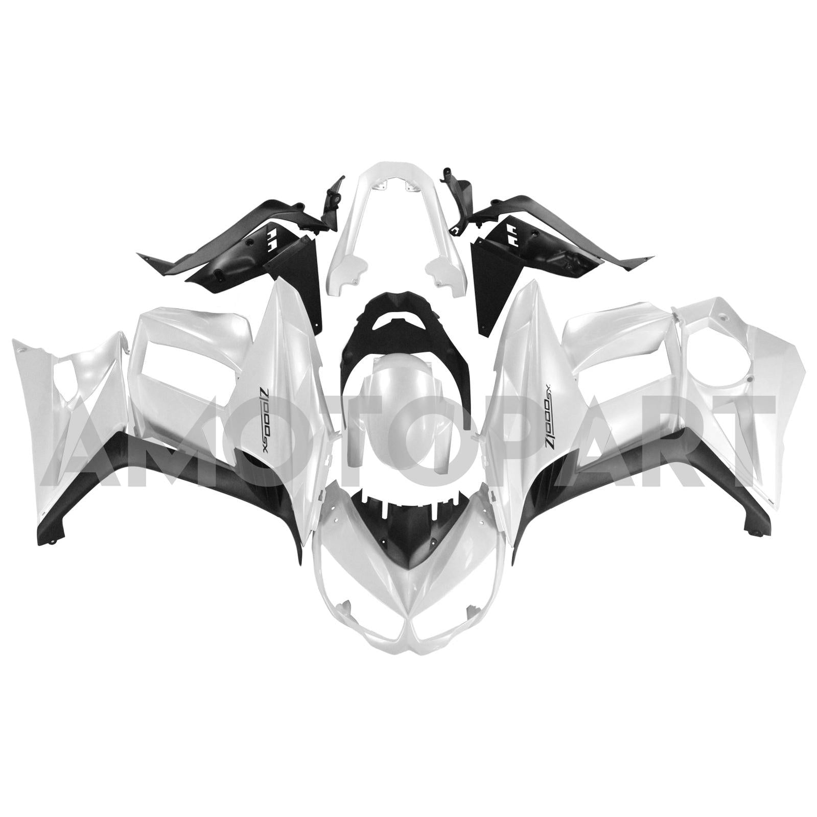 Amotopart Kawasaki Z1000SX 2010-2015 White  Fairing Kit