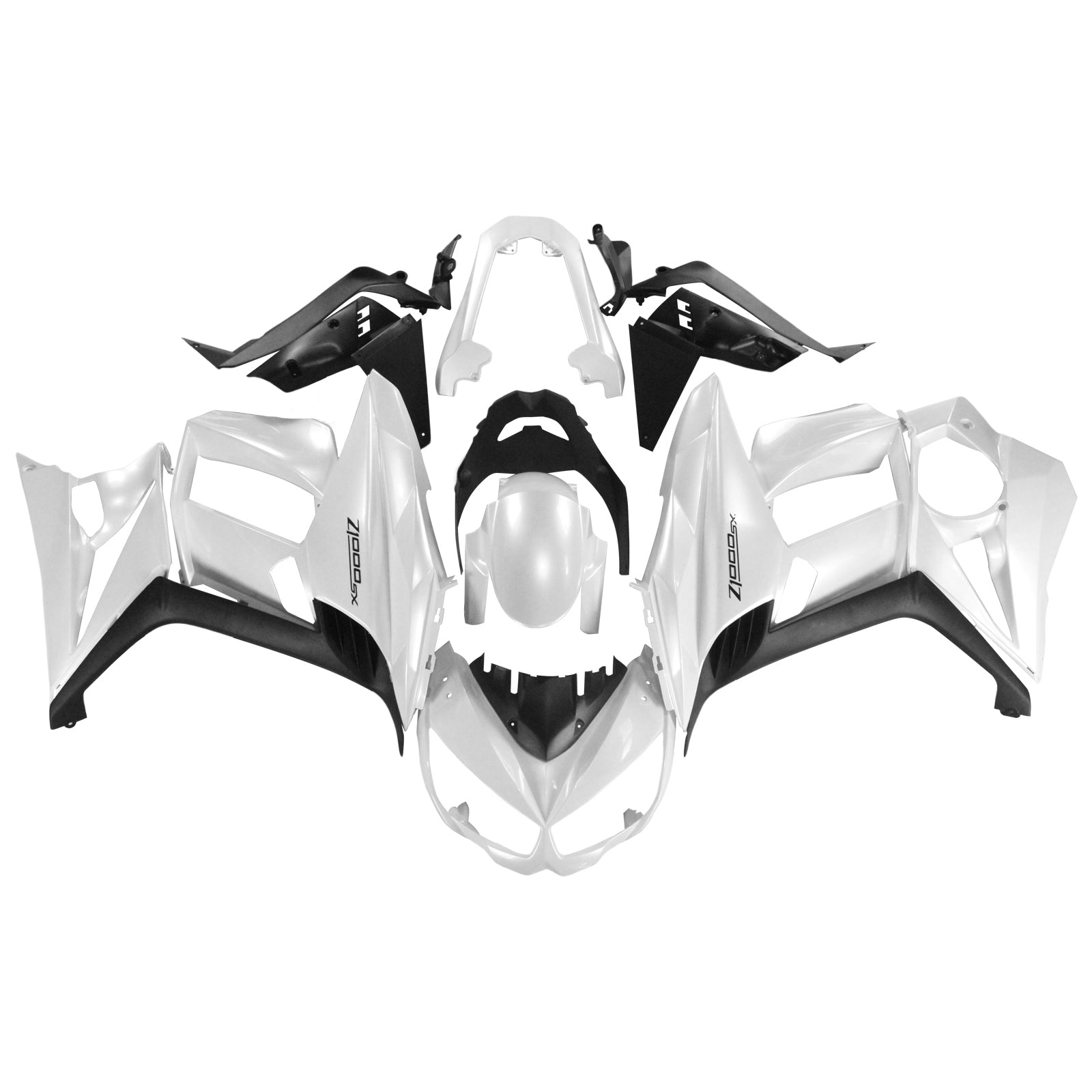 Amotopart Kawasaki Z1000SX 2010-2015 White Fairing Zestaw