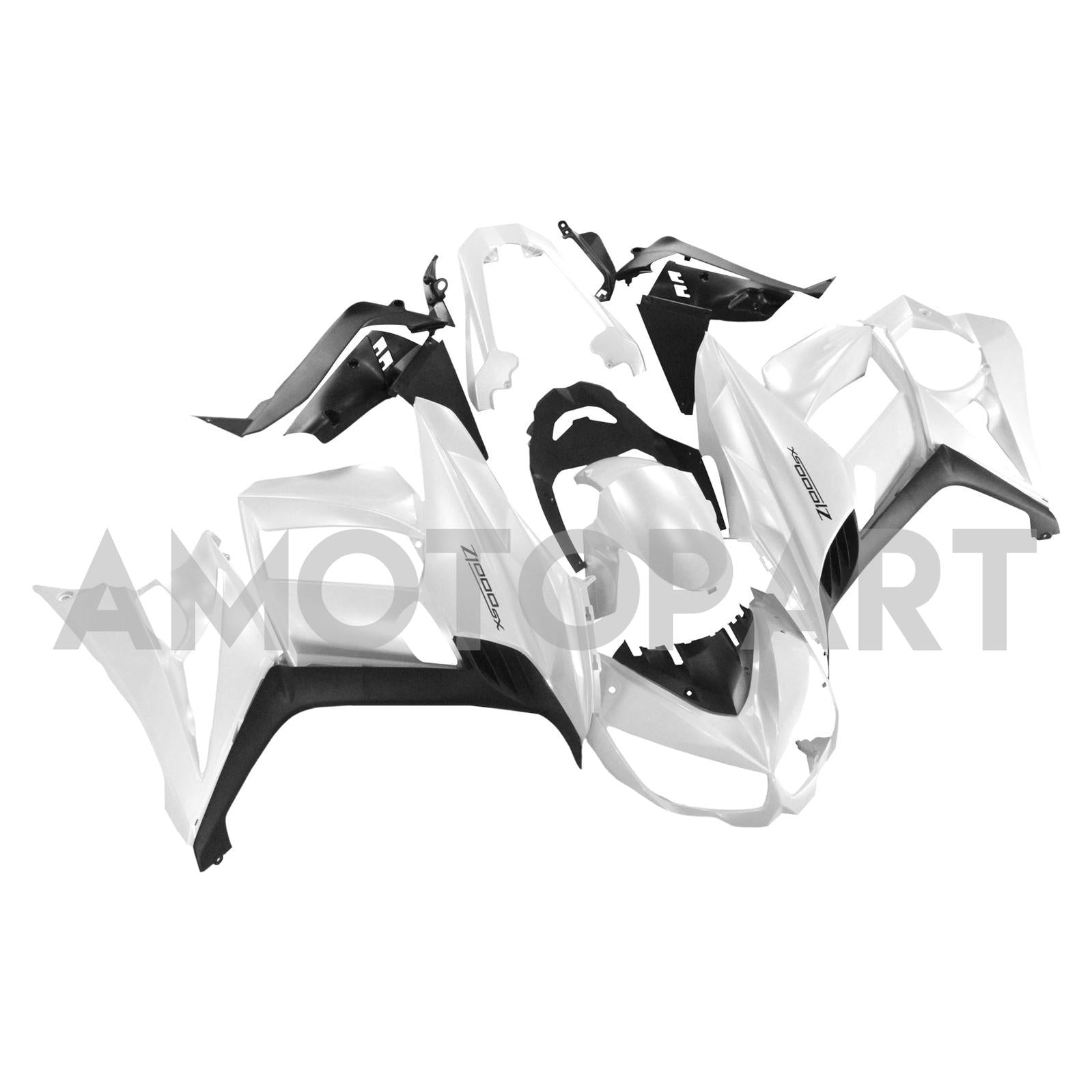 Amotopart Kawasaki Z1000SX 2010-2015 White  Fairing Kit