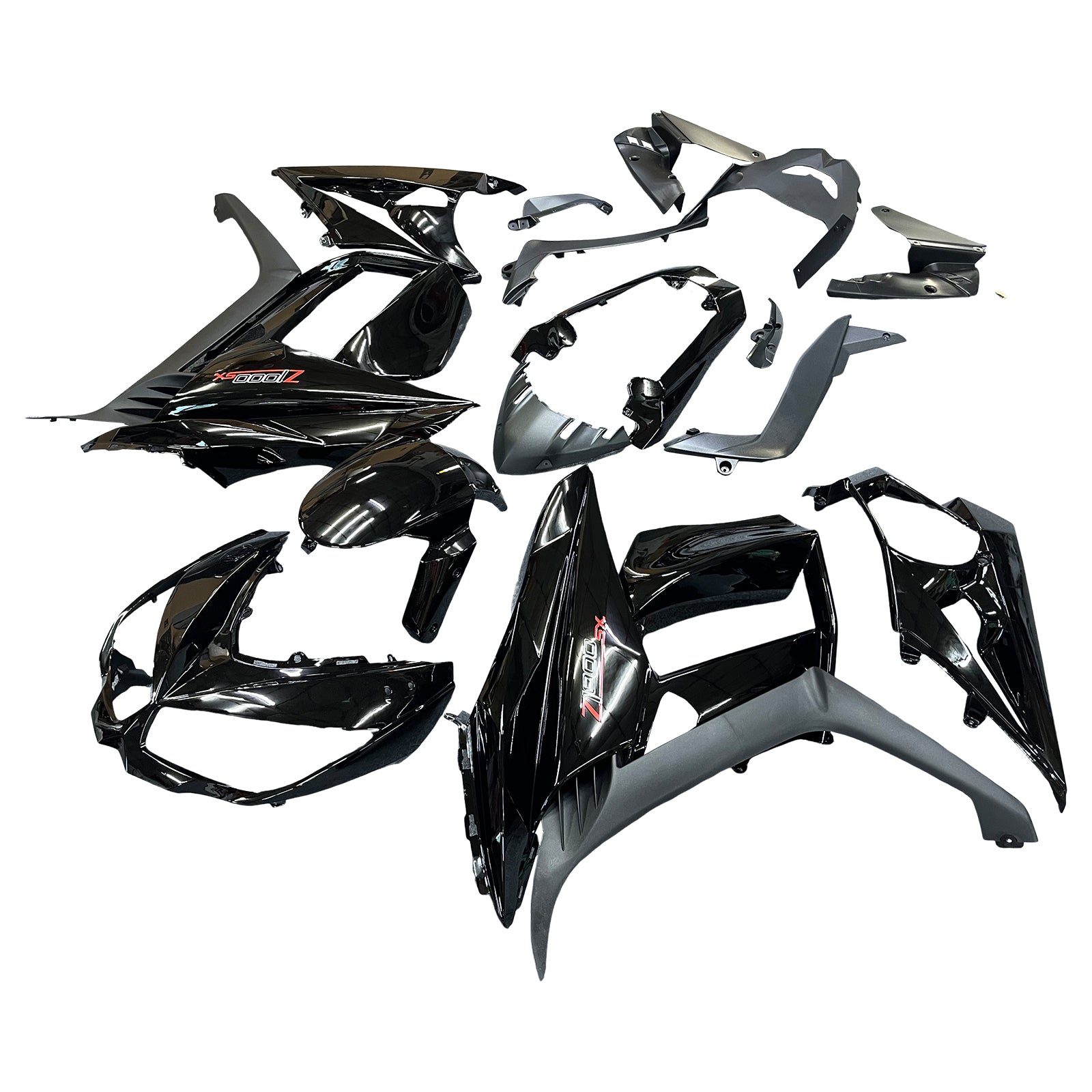 Amotopart 2010-2015 Z1000SX Kawasaki Gloss Black Fairing Kit