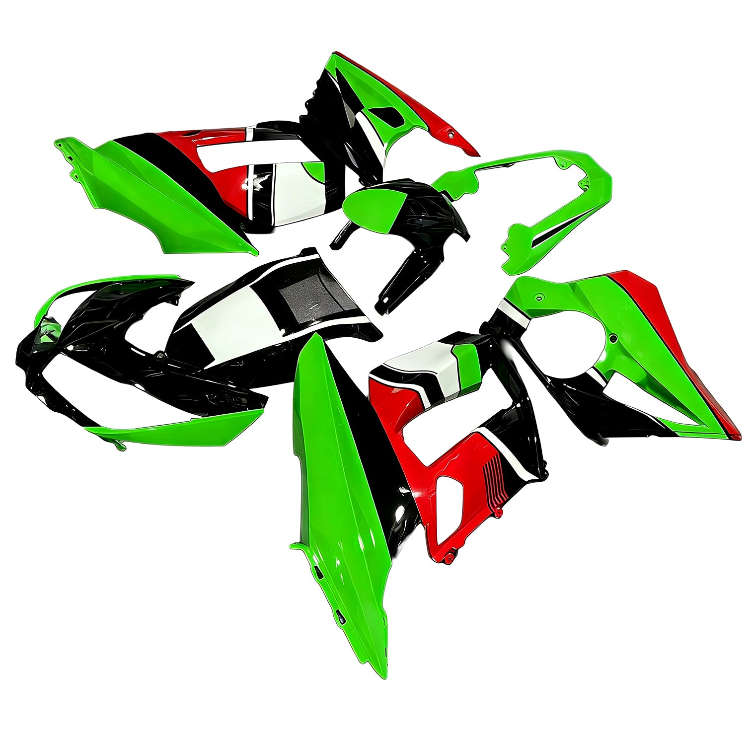 Amotopart 2010-2015 Z1000SX Kawasaki Orange & Green Fairing Kit