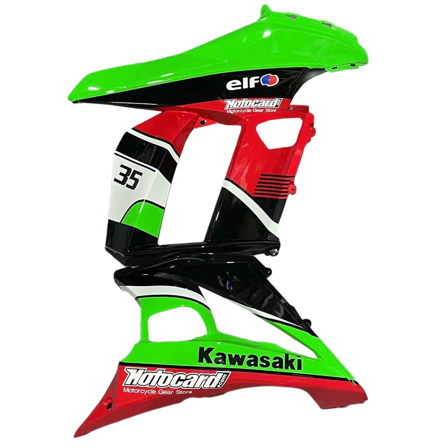 Amotopart 2010-2015 Z1000SX Kawasaki Orange&Green Fairing Kit