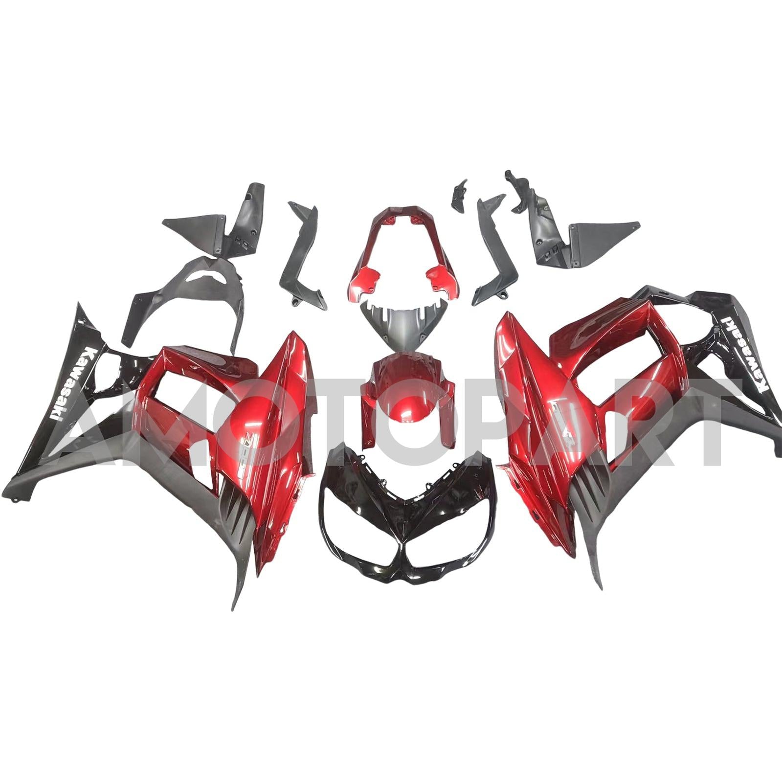 Amotopart 2010-2015 Z1000SX Kawasaki Red&Black Fairing Kit