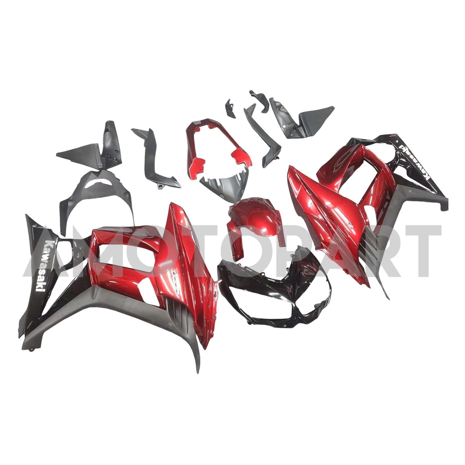 Amotopart 2010-2015 Z1000SX カワサキ レッド&ブラック フェアリングキット