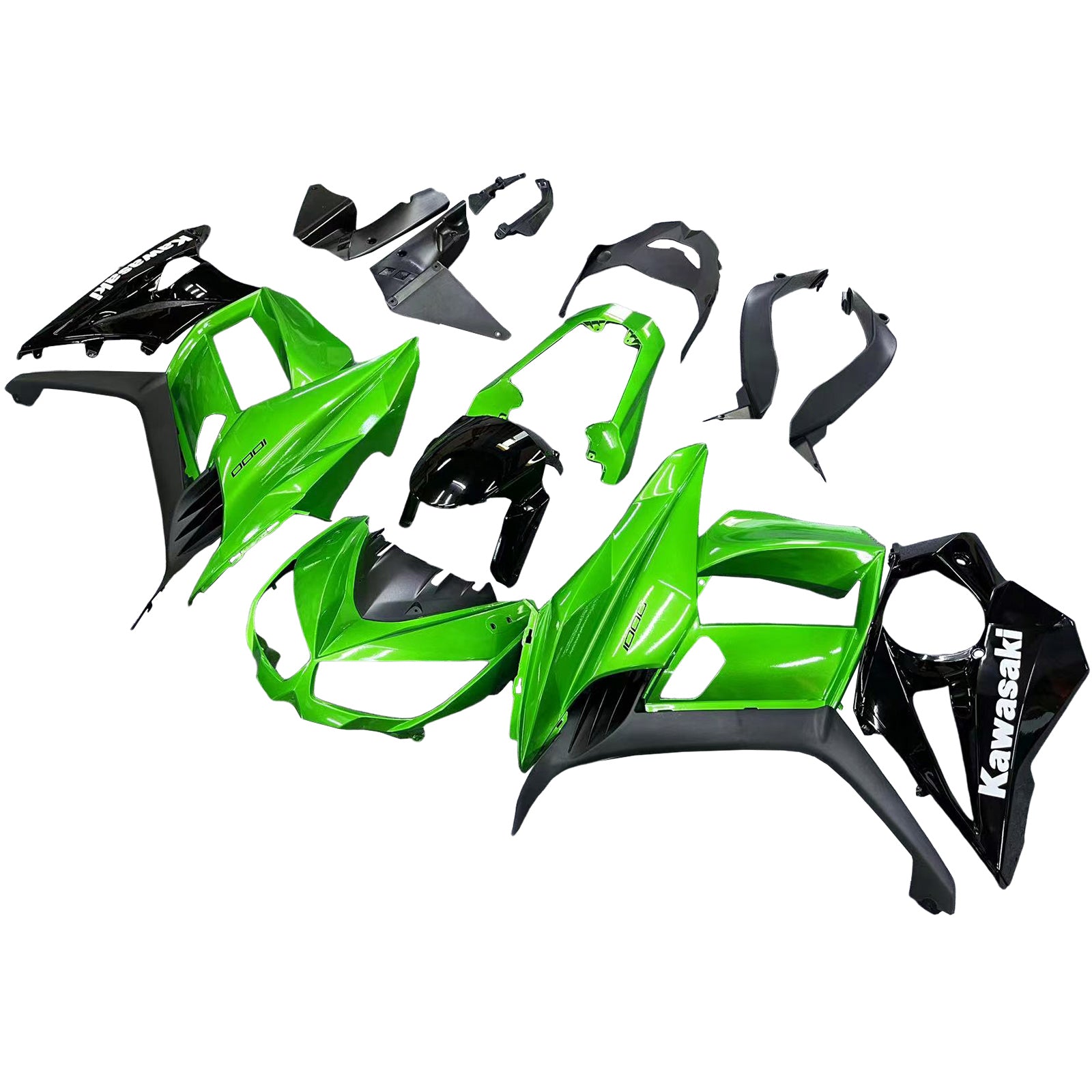 Amotopart 2010-2015 Z1000SX Kawasaki Green&Black Fairing Kit